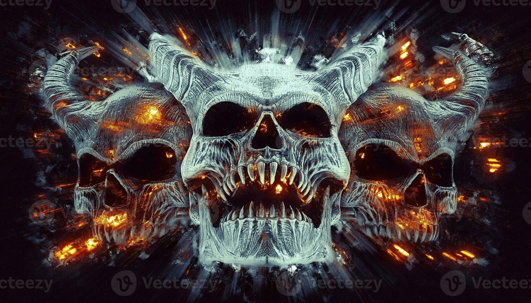 Demon Skull Wallpapers K Hd Demon Skull Backgrounds On Wallpaperbat