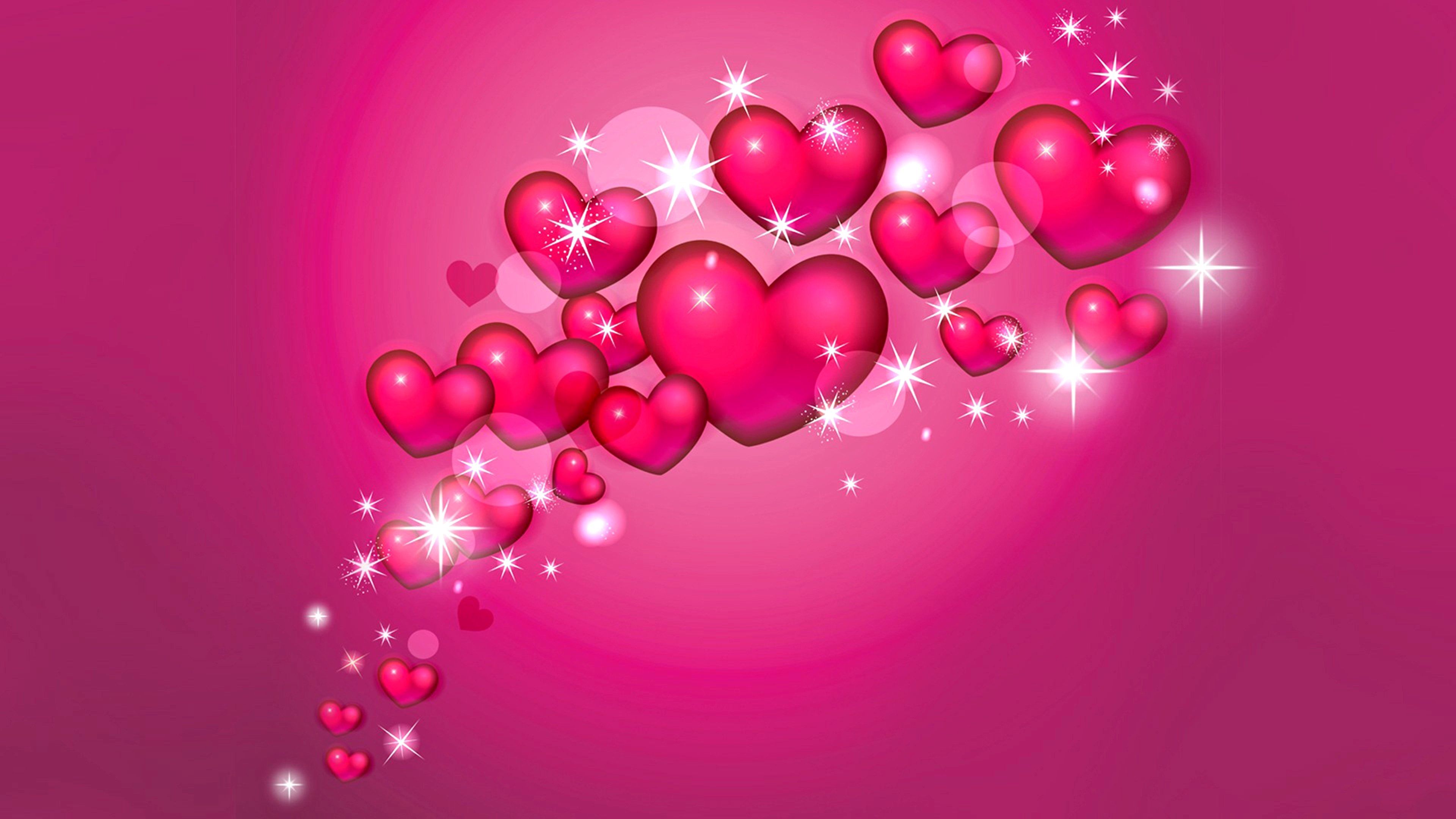 Pink Heart Desktop Wallpapers K Hd Pink Heart Desktop Backgrounds