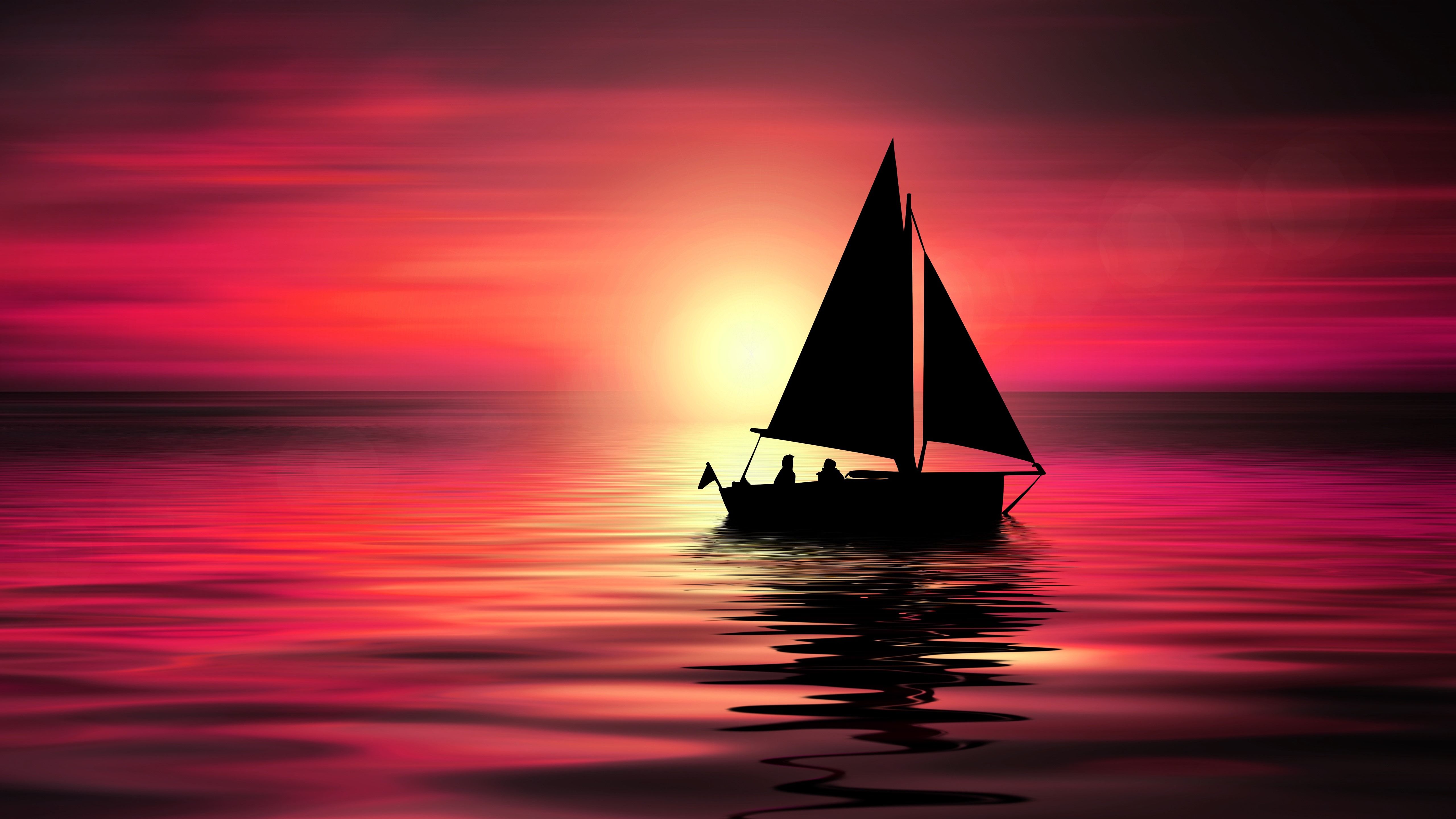 Sunset And Boat Wallpapers 4k HD Sunset And Boat Backgrounds On