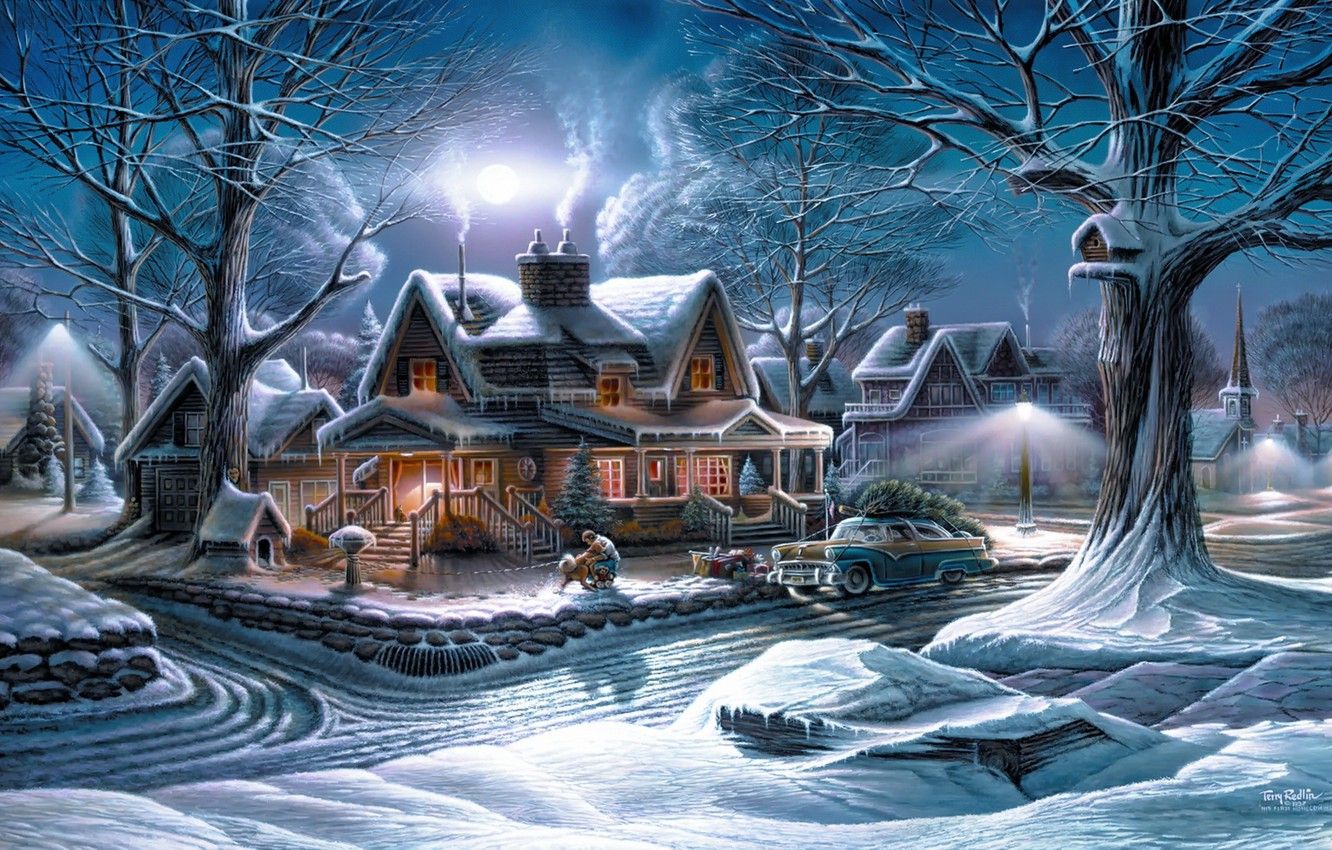 Terry Redlin Winter Wallpapers 4k HD Terry Redlin Winter Backgrounds