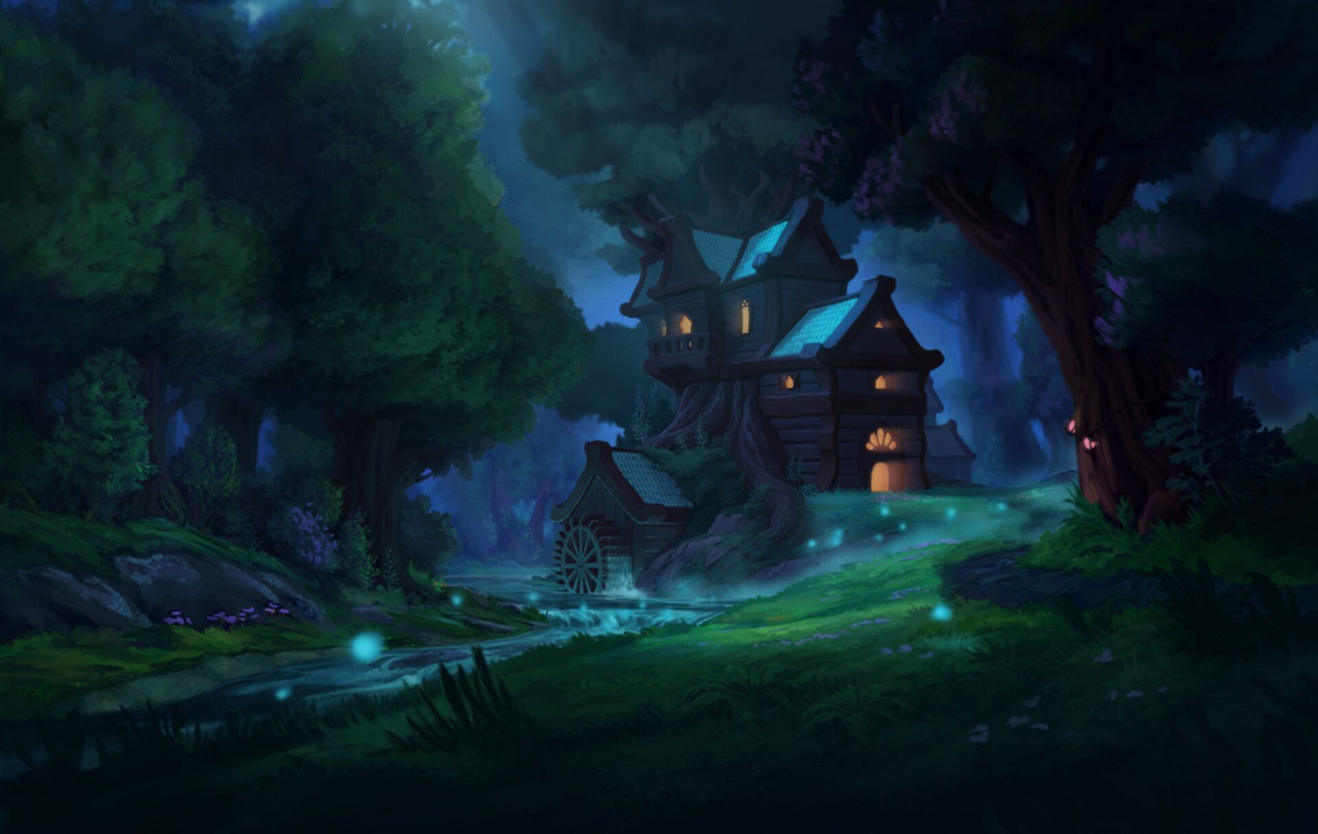 Cartoon Forest House Wallpapers K Hd Cartoon Forest House