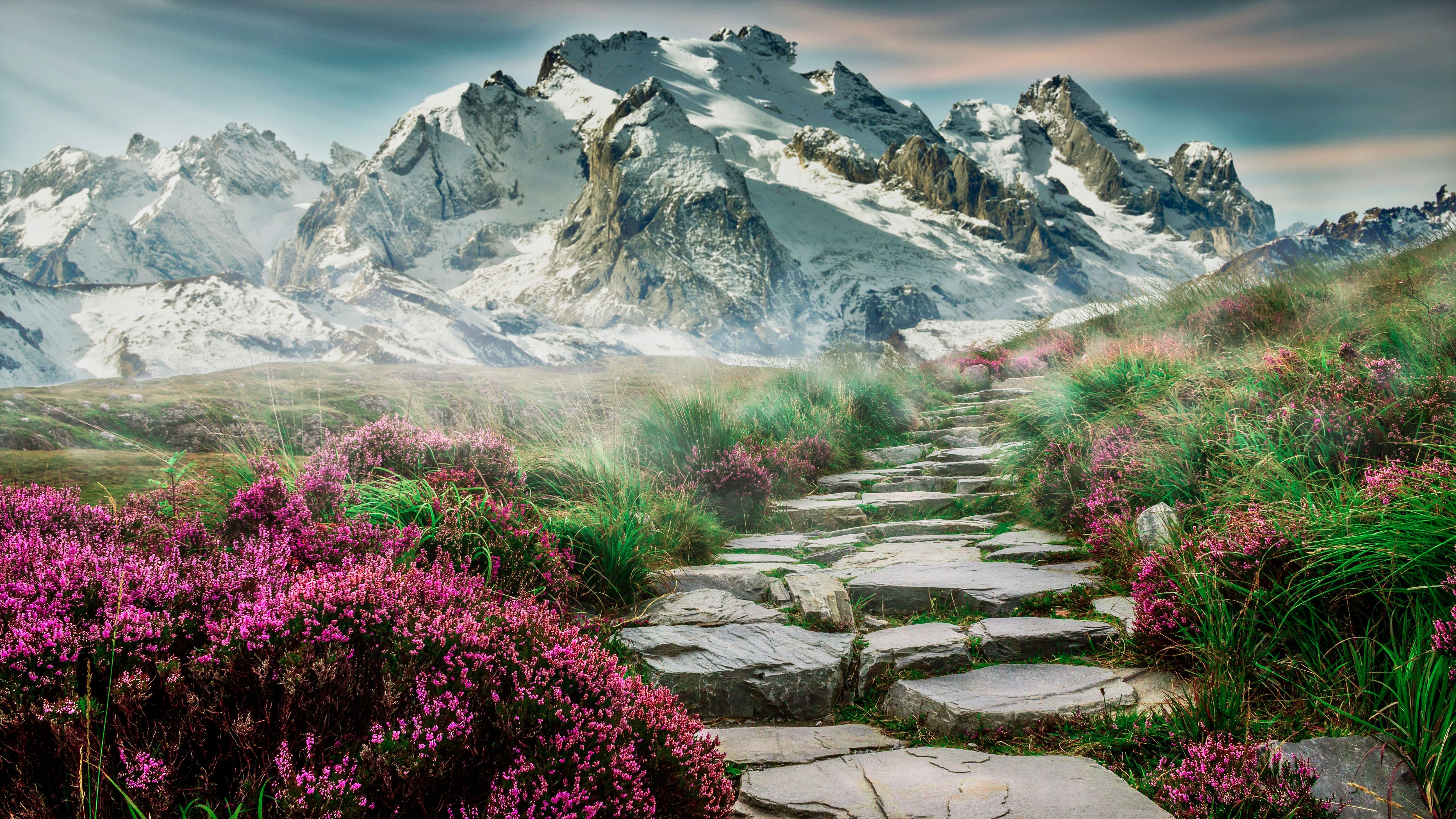 5184x2916 Mountains Wallpaper 4K, Path, Hill ... Wallpaper