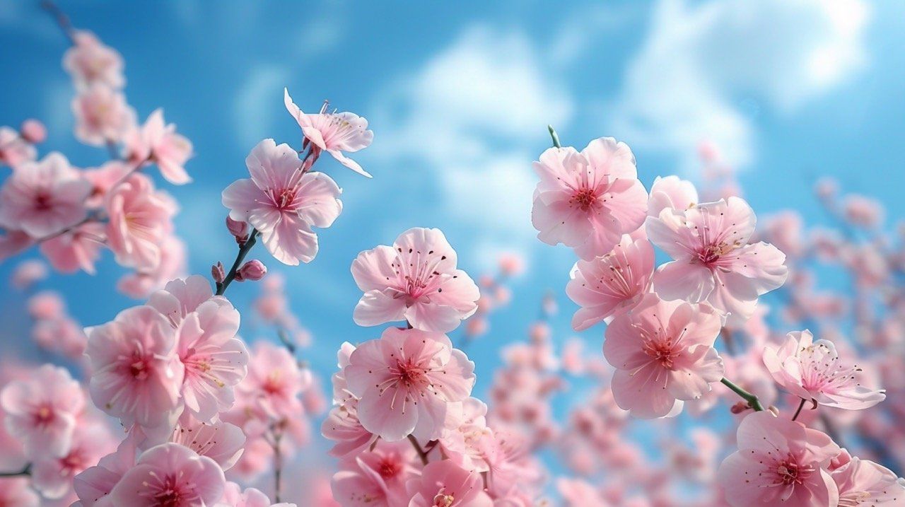 1280x717 Tranquil Spring Scene Cherry Blossom ... Wallpaper