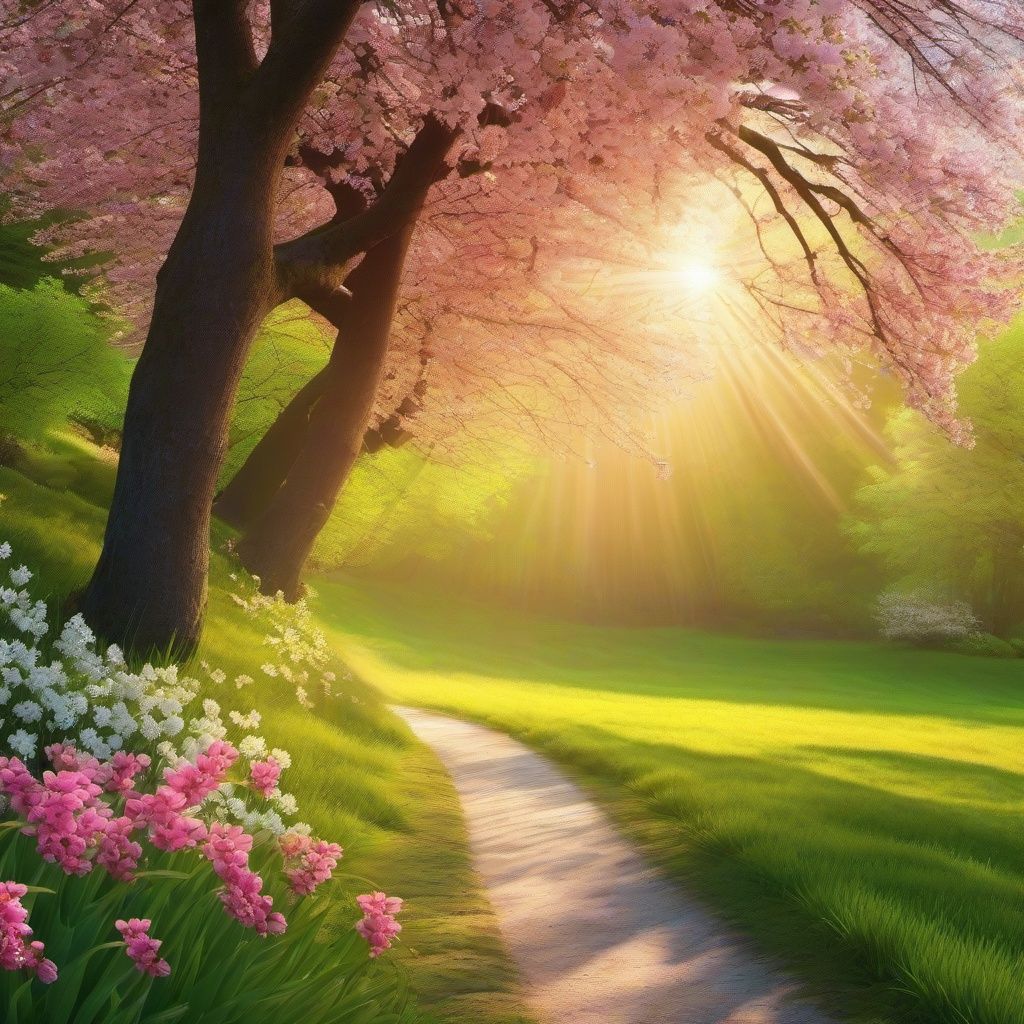 1024x1024 Spring Scene Background ,Background ... Wallpaper