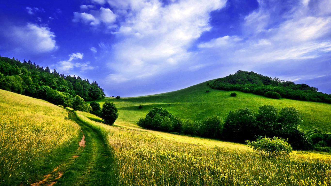 1366x768 Spring Landscape HD Wallpaper 25911 ... Wallpaper