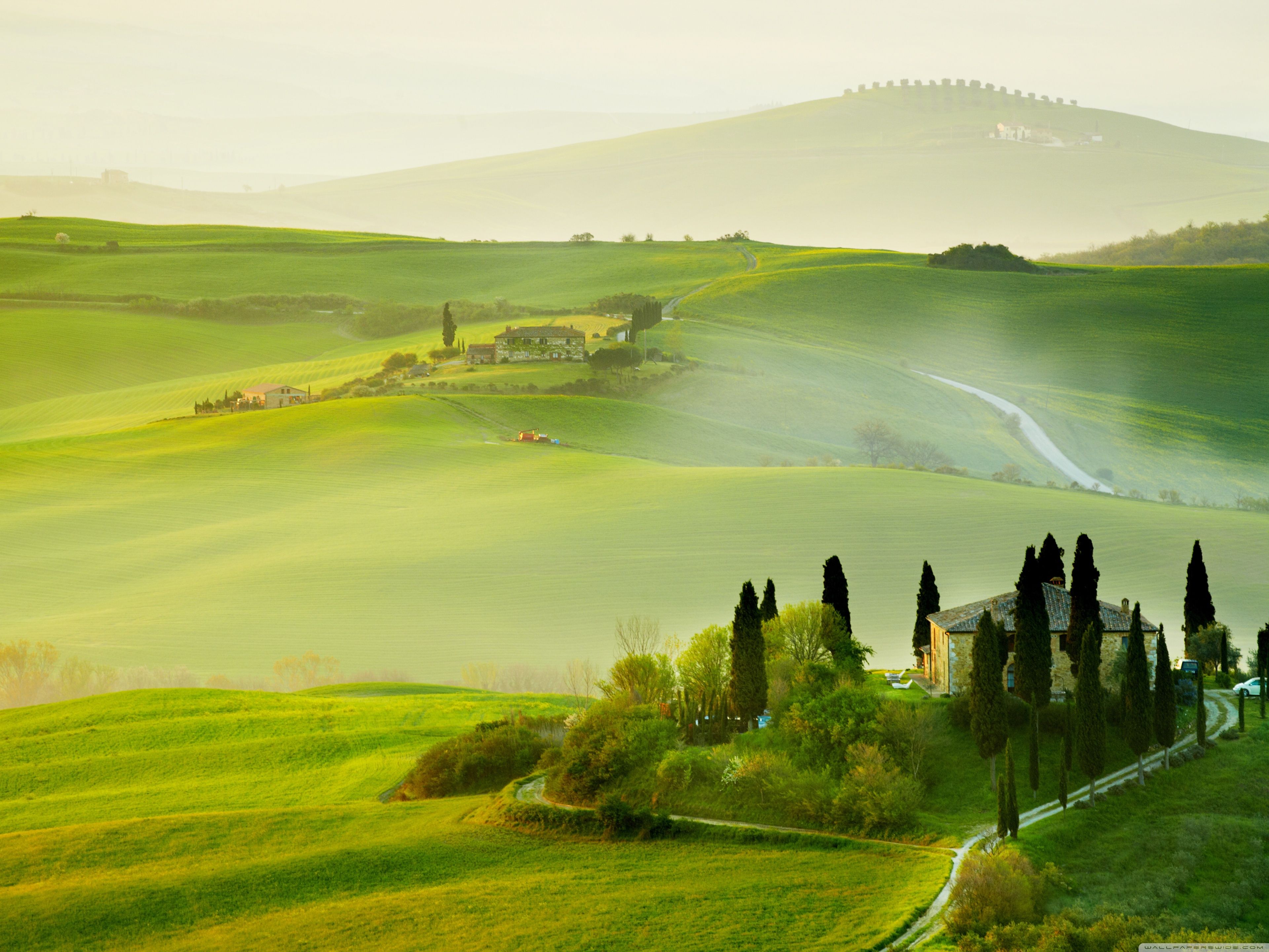 3840x2880 Tuscany Spring Landscape Ultra HD ... Wallpaper