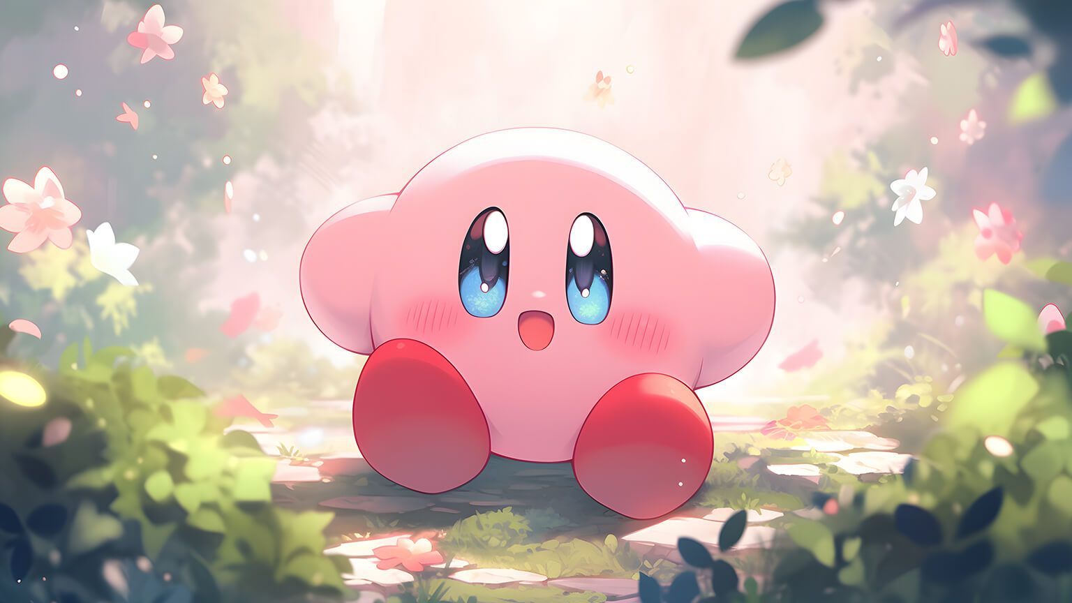 1536x864 Cute Kirby Flowers Desktop Wallpaper ... Wallpaper