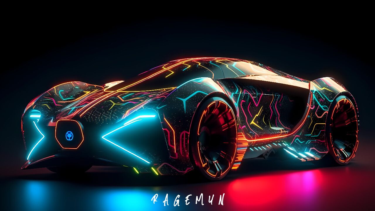 1280x720 ArtStation - Neon Futuristic Car 1 - 10 ... Wallpaper