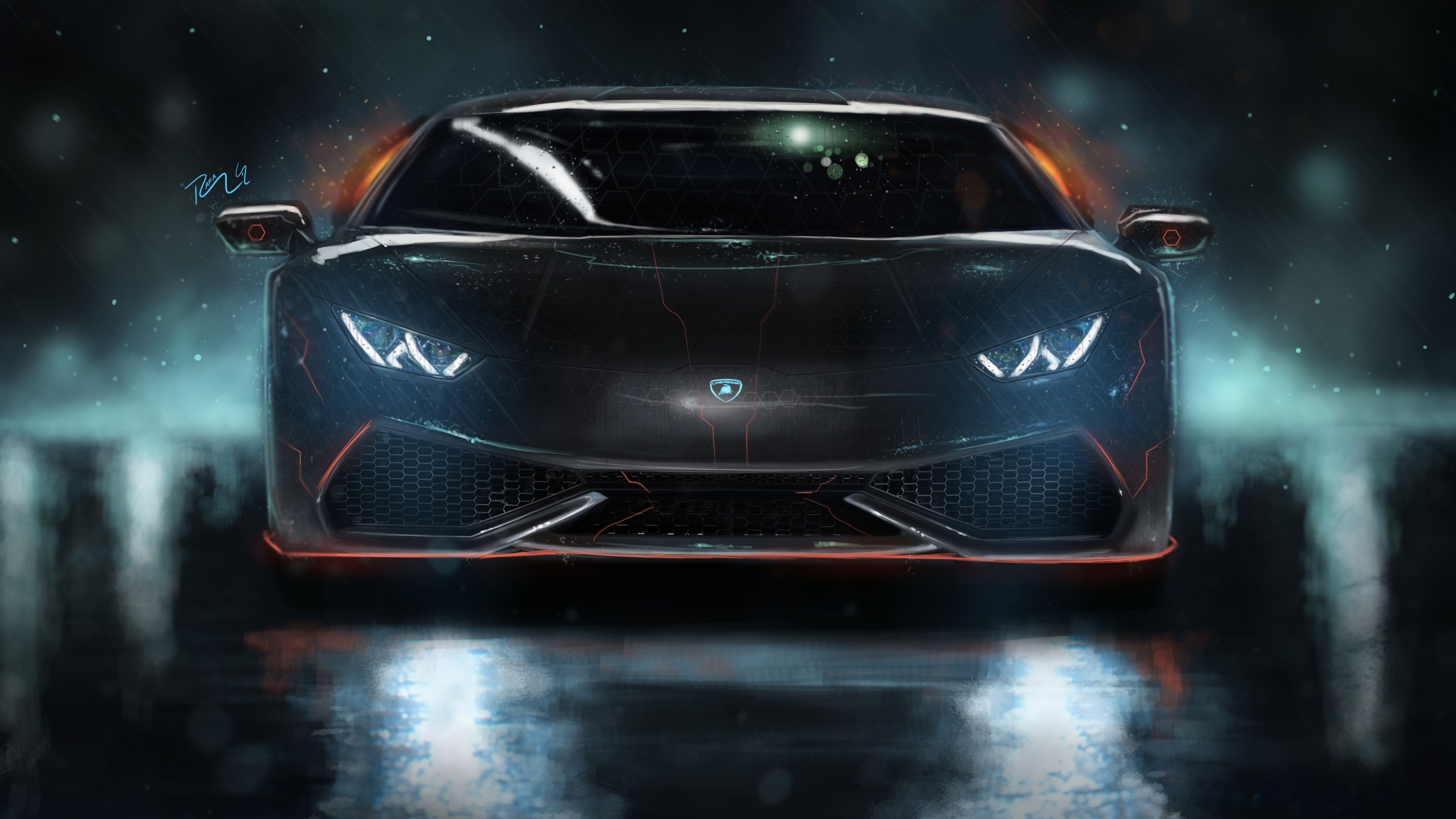 3840x2160 Lamborghini Huracan Wallpaper 4K, Neon ... Wallpaper