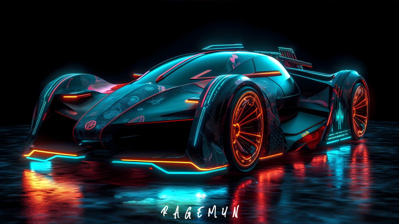 1280x720 ArtStation - Neon Futuristic Car 11 ... Wallpaper