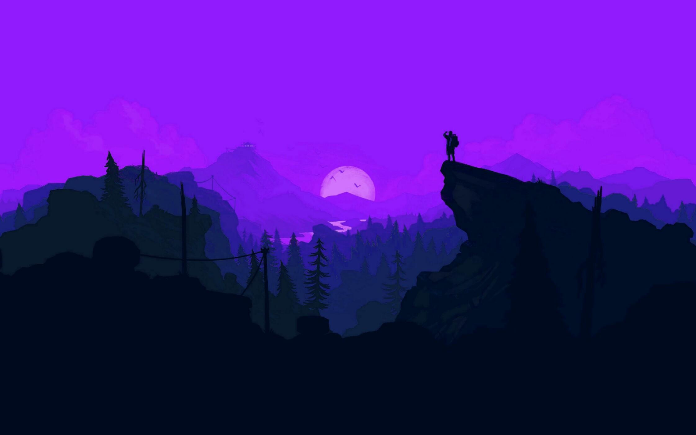 2243x1402 Firewatch - Firewatch Background Purple, Hd Wallpapers ... Wallpaper