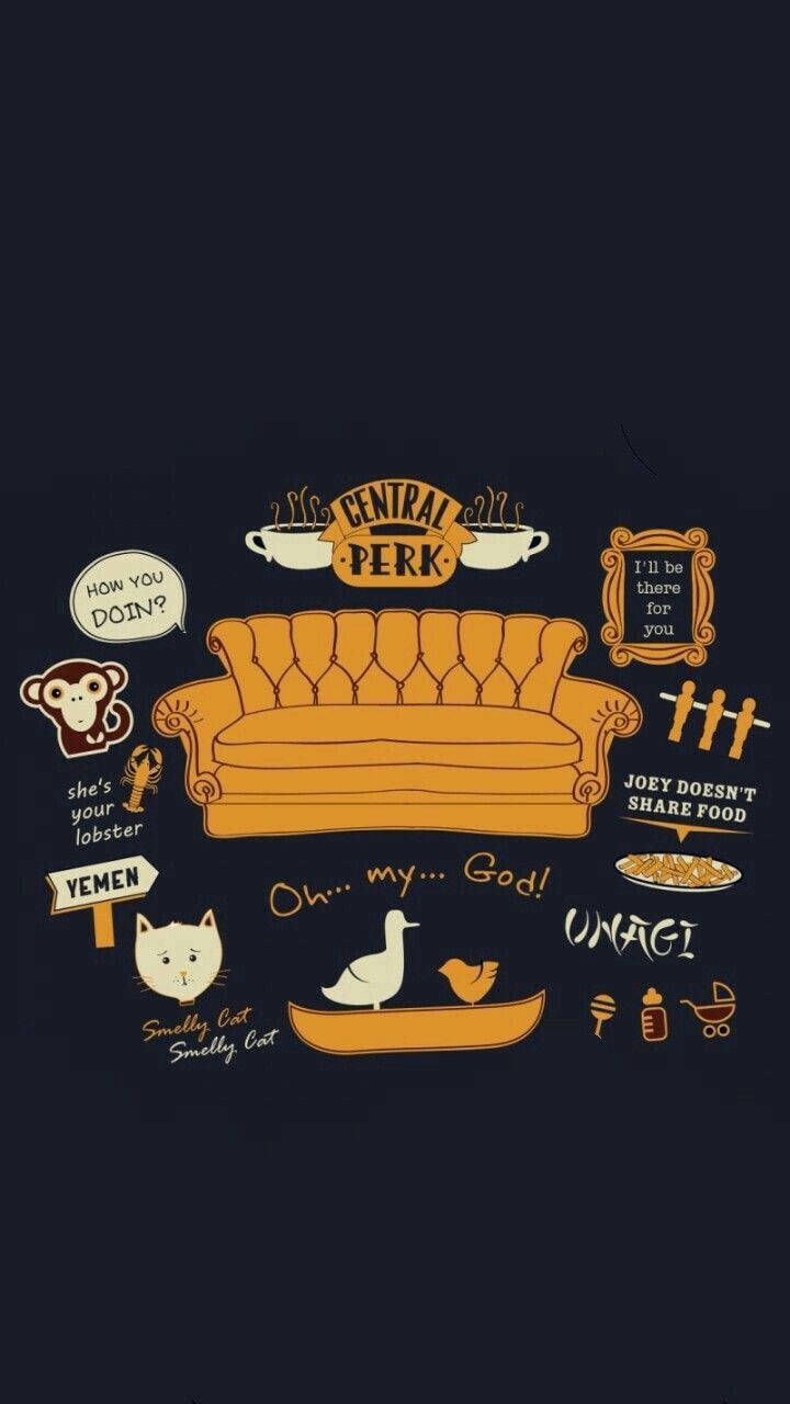 720x1280 Friends Tv Show Icon And Quotes on WallpaperBat