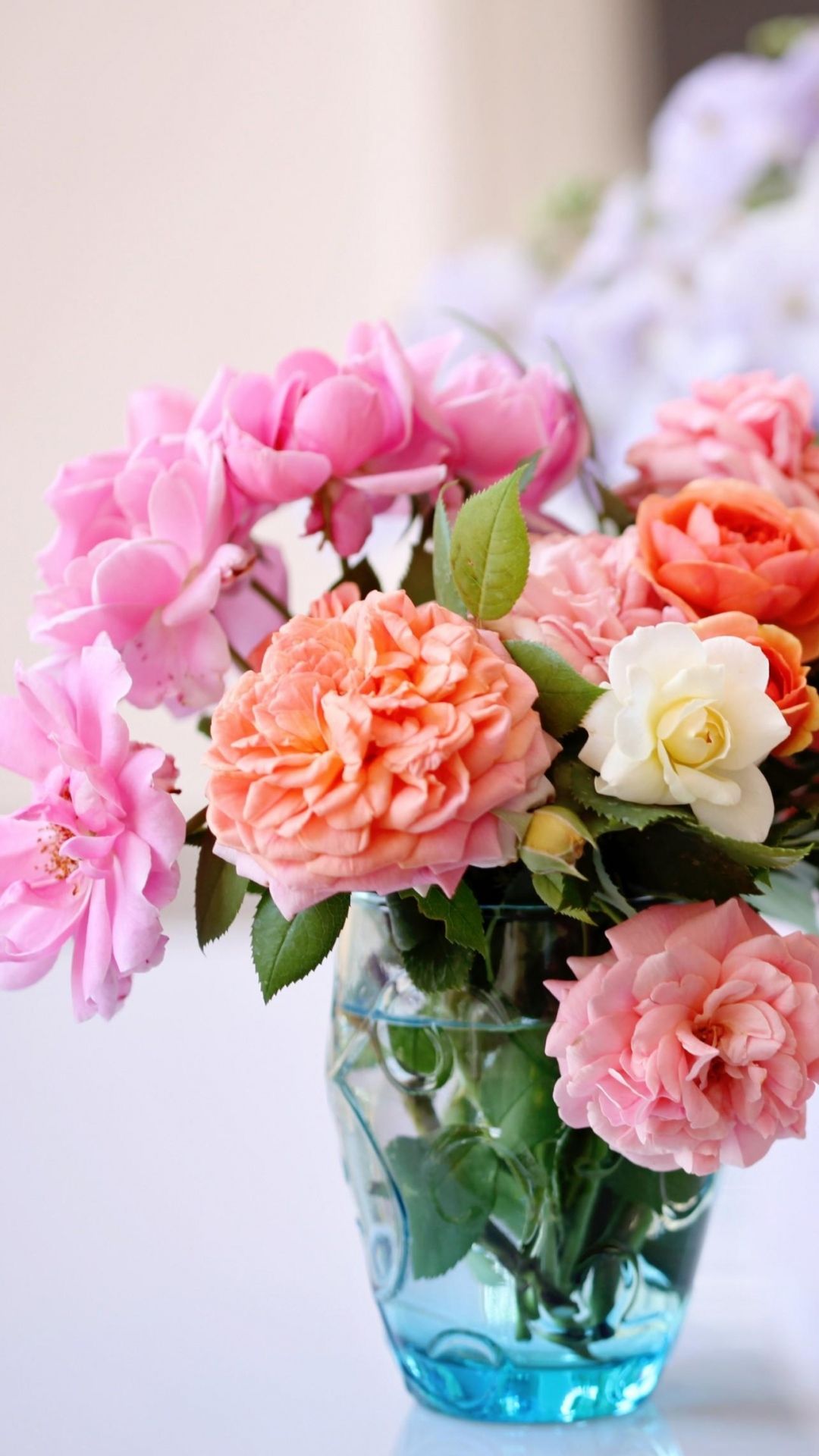 1080x1920 Download Wallpaper 1080x1920 roses, flowers, garden, flower, vase on WallpaperBat