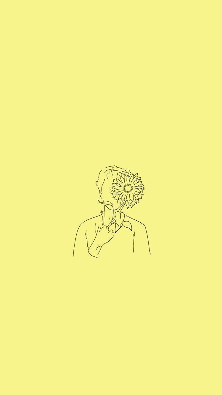 750x1334 Cute Aesthetic Yellow Drawings Wallpaper