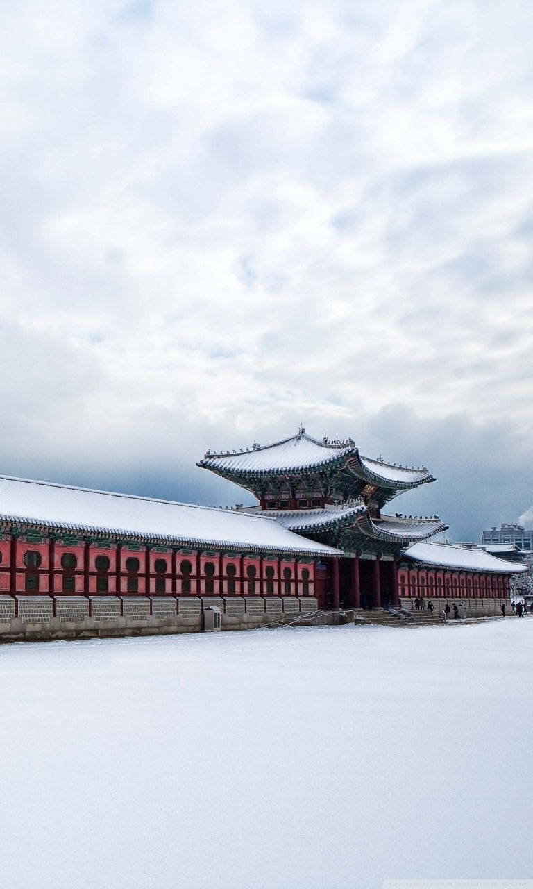 768x1280 Gyeongbokgung Palace Winter Ultra HD Desktop Background Wallpaper ... Wallpaper