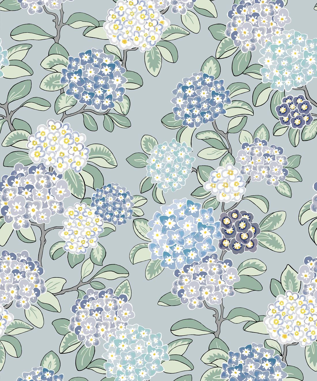 1100x1320 Hydrangea • Painted Floral Wallpaper ... Wallpaper