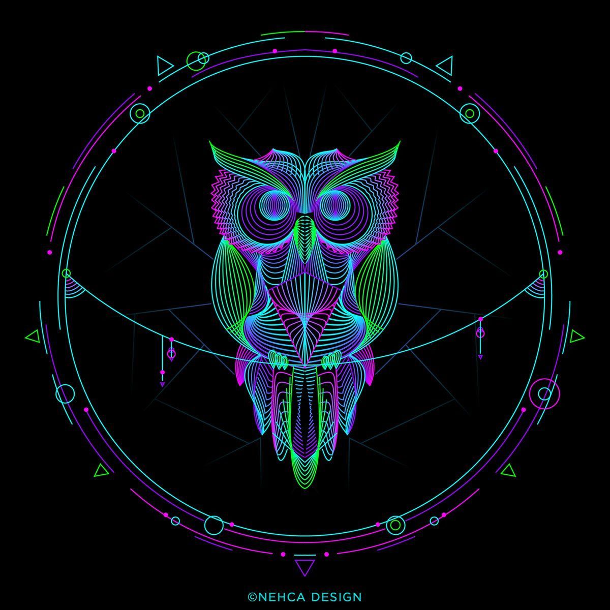 1200x1200 Wallpaper - Animal image by Gralyne Watkins | Psychedelic, Owl ... Wallpaper