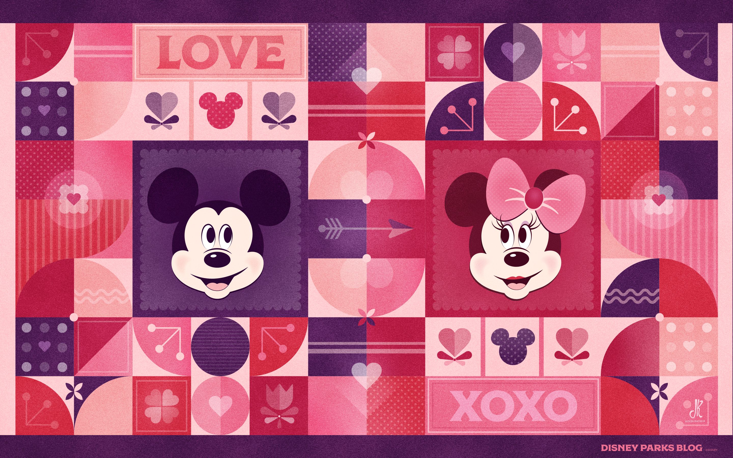 2880x1800 Mickey Mouse & Minnie Mouse Valentine