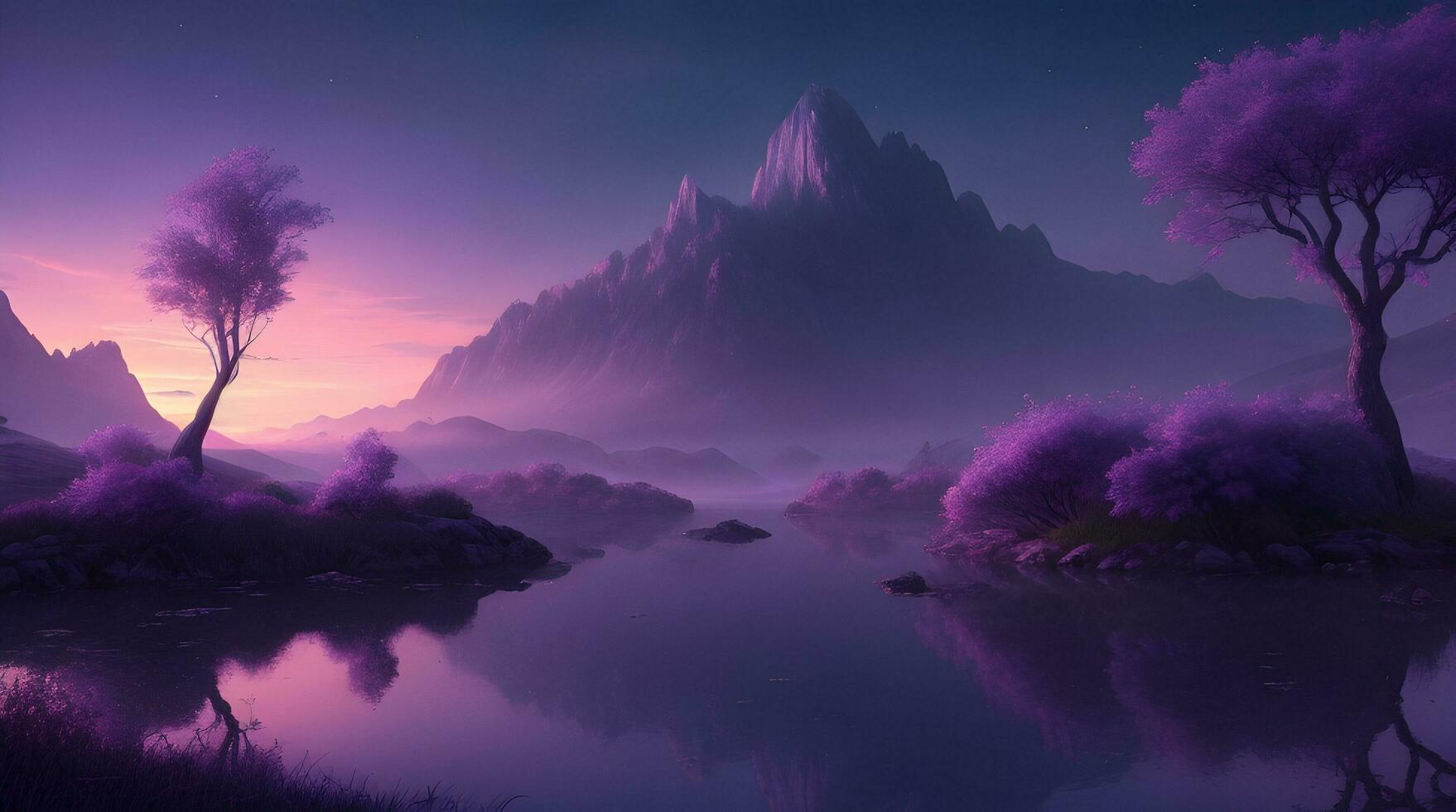 1758x980 mystical and serene fantasy landscape ... Wallpaper