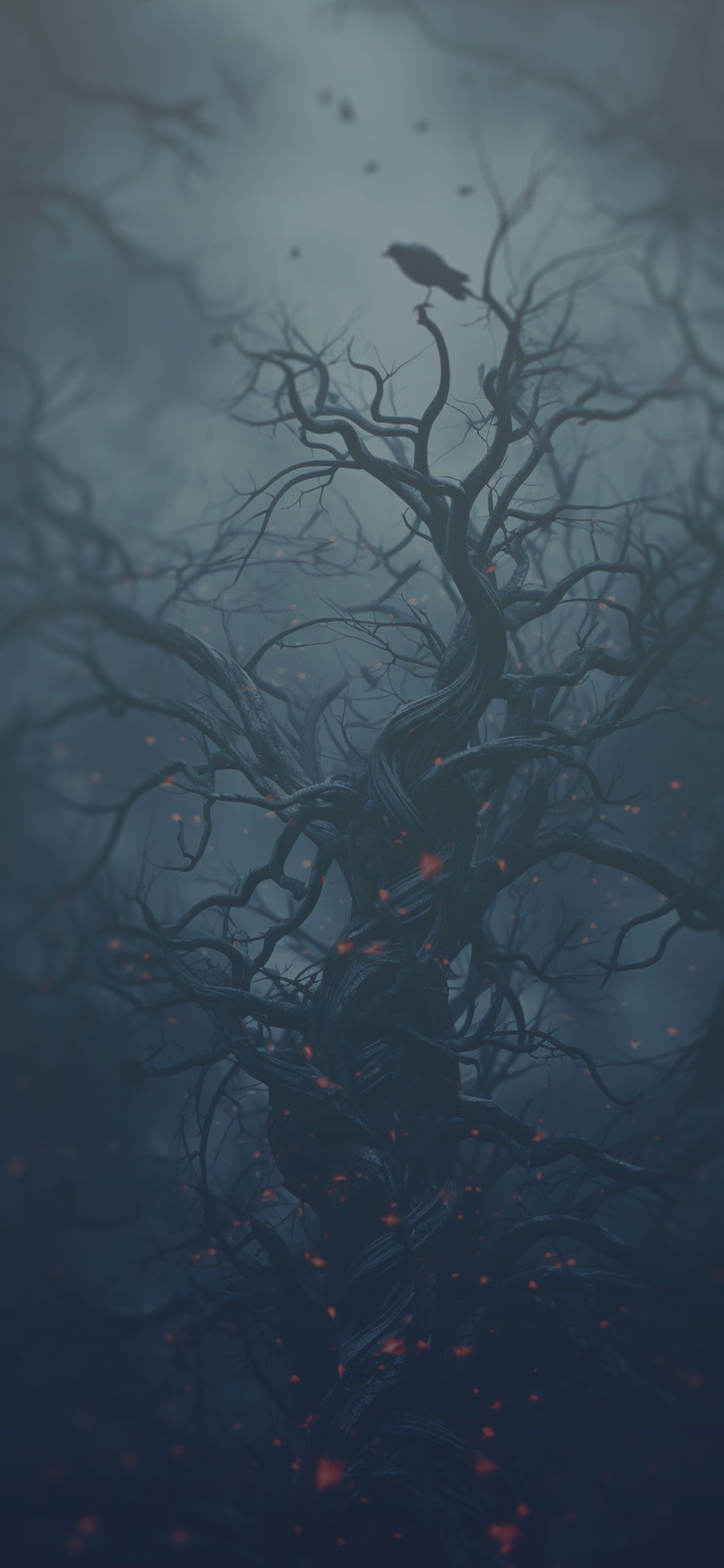 1183x2560 Dark Mystical Tree Art Wallpapers ... Wallpaper