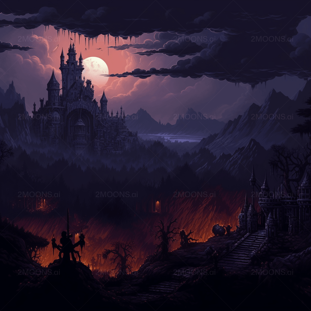 1024x1024 Pixel Art Dark Fantasy Wallpaper Wallpaper