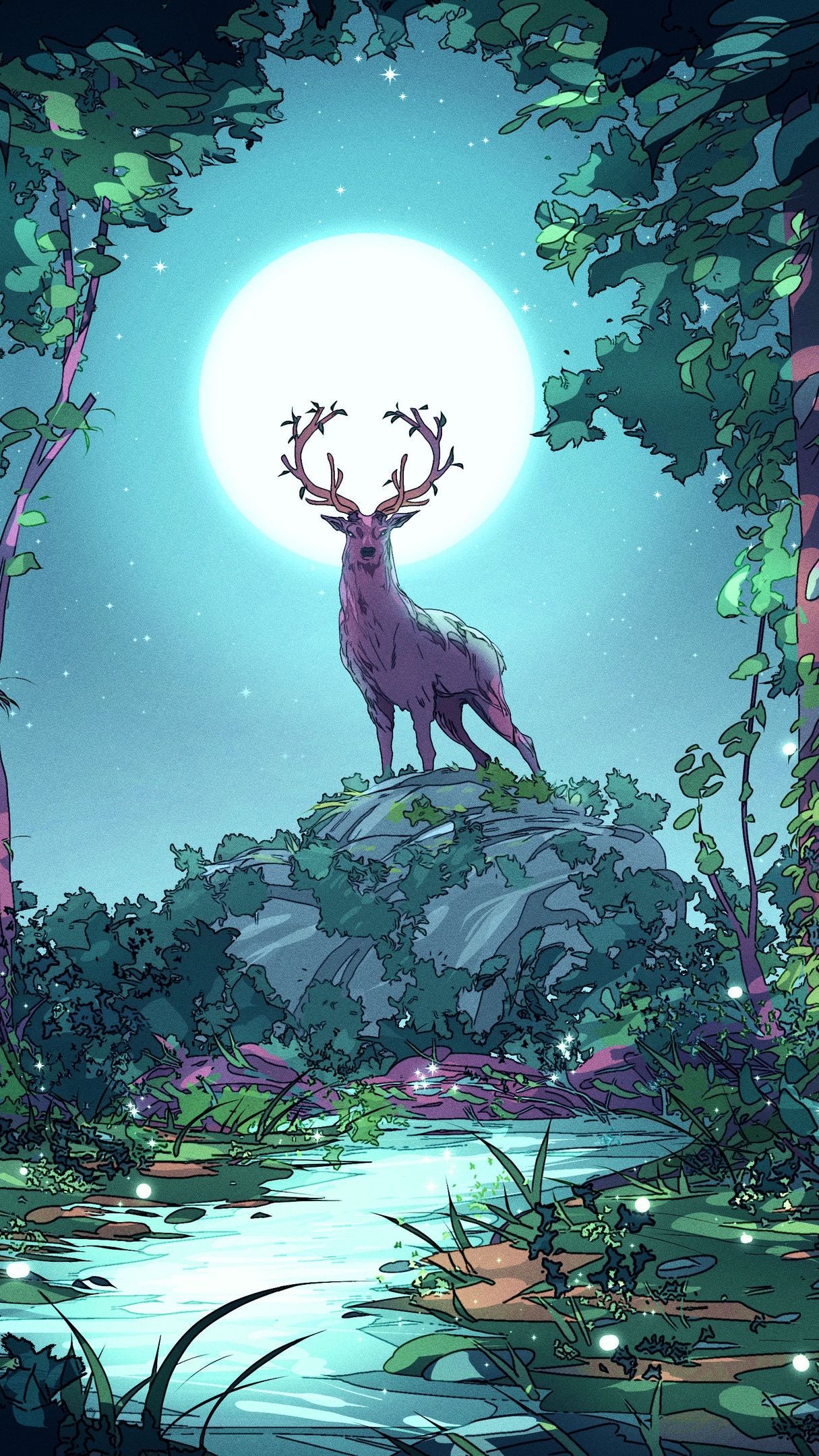 1215x2160 Mystical Forest Encounter - backiee Wallpaper