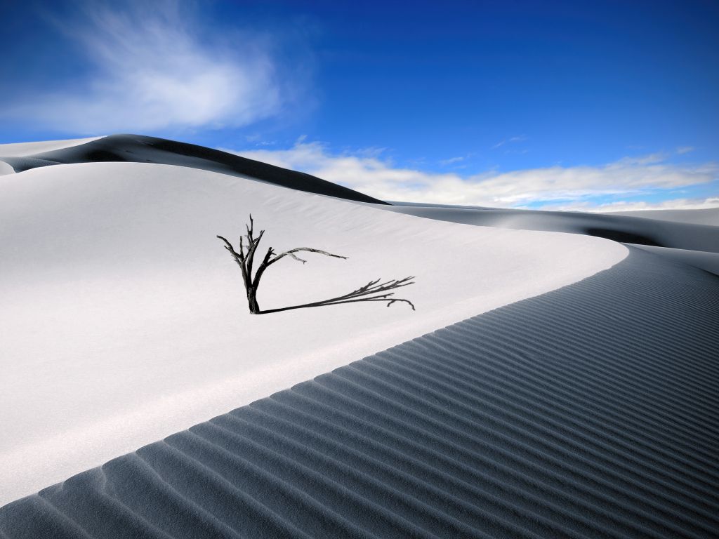 1024x768 Wallpaper white sand dunes, landscape ... Wallpaper