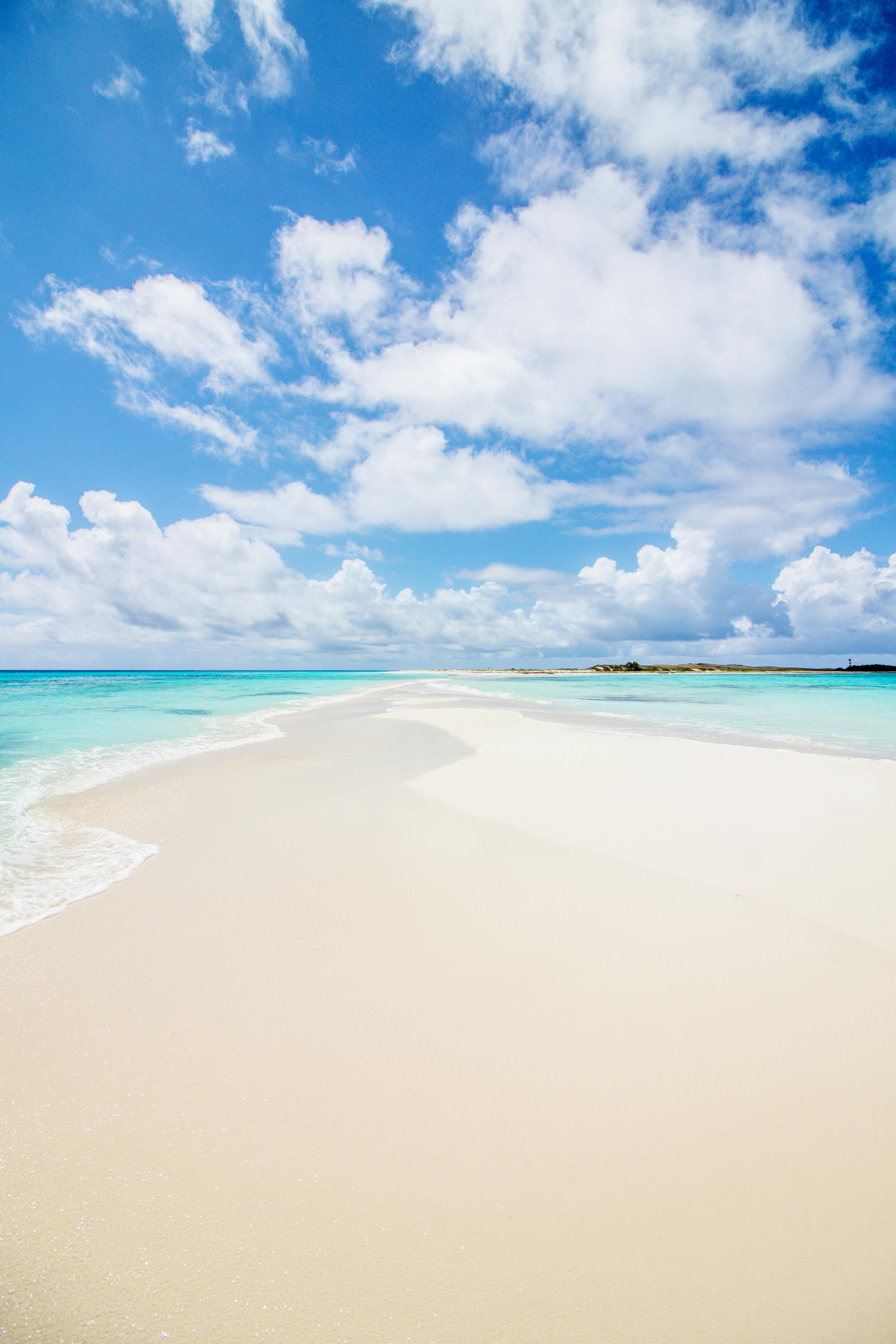 3583x5374 White Sand Beach Under Blue Sky · Free ... Wallpaper