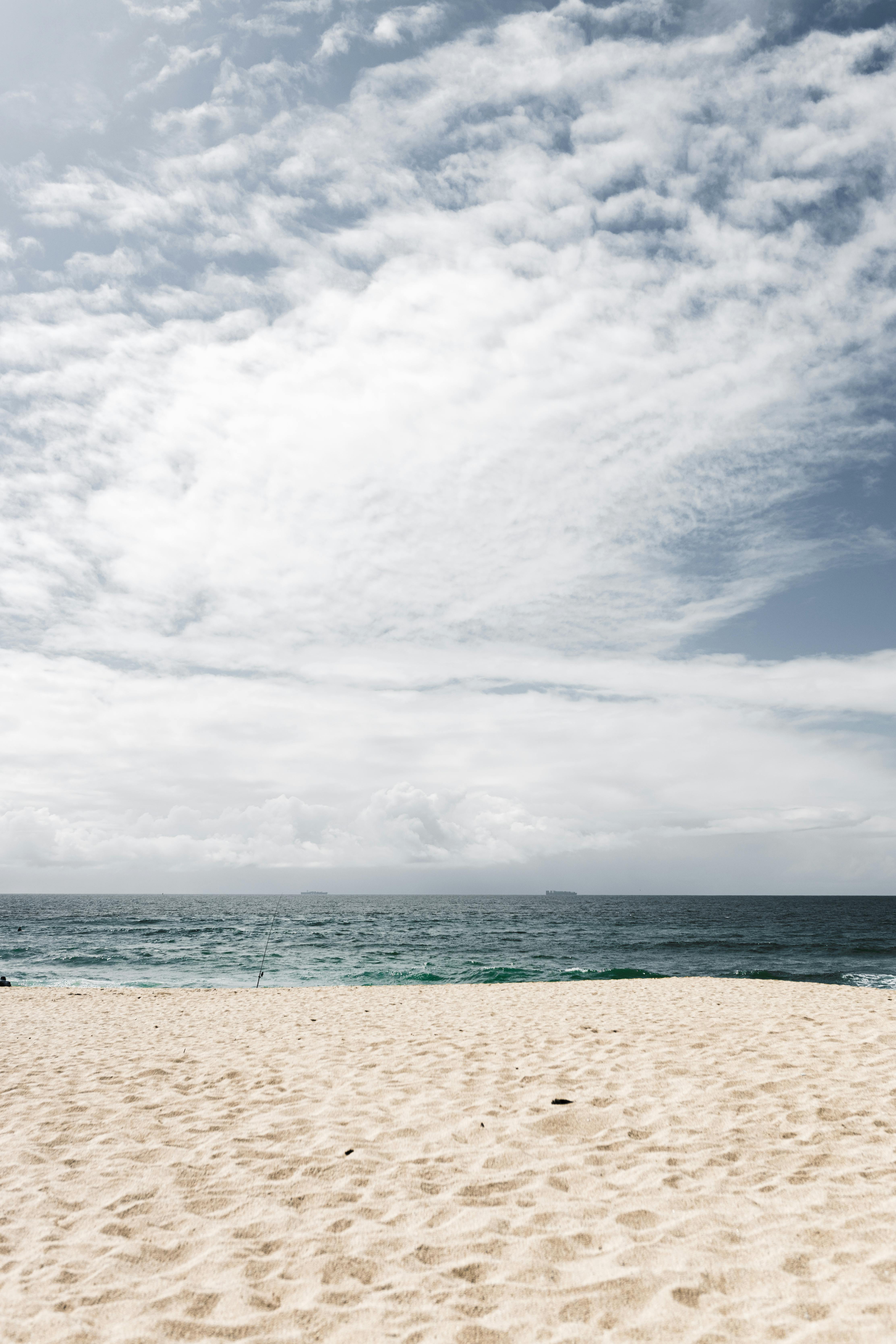 4449x6673 White Sand Beach Under White Clouds and ... Wallpaper