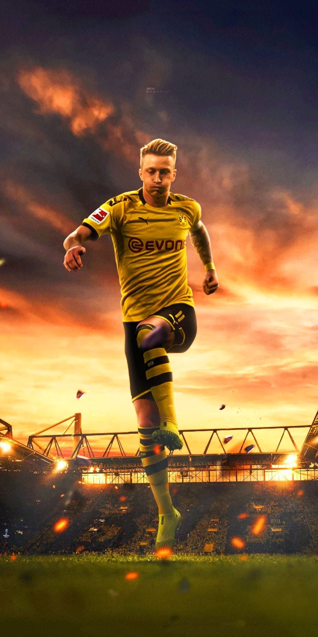 Download wallpapers Marco Reus, 4k, art, Borussia Dortmund, German football  player, splashes of paint, grung…