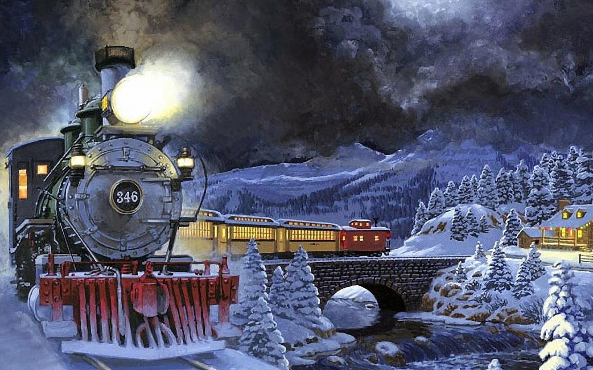 Train Christmas Wallpapers 4k, HD Train Christmas Backgrounds on