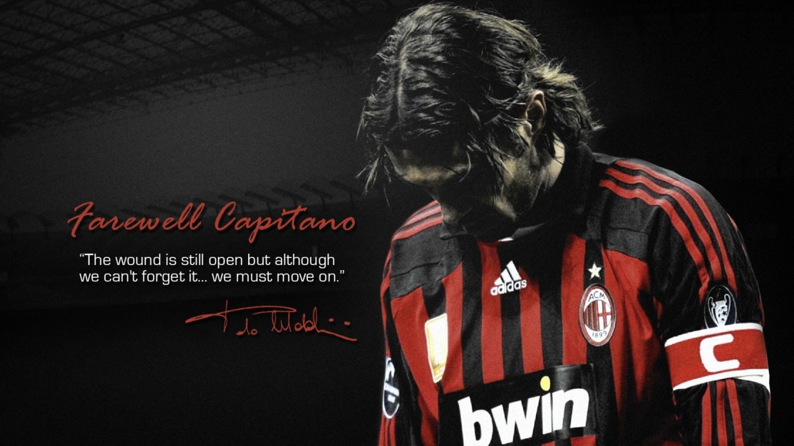 1600x900 Download wallpaper football, AC Milan, Paolo Maldini, section sports in  resolution 1600x900 Wallpaper