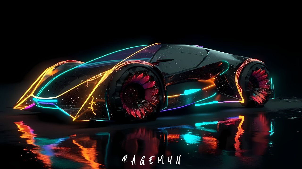 1280x720 ArtStation - Neon Futuristic Car 1 - 10 | Wallpaper Background Wallpaper