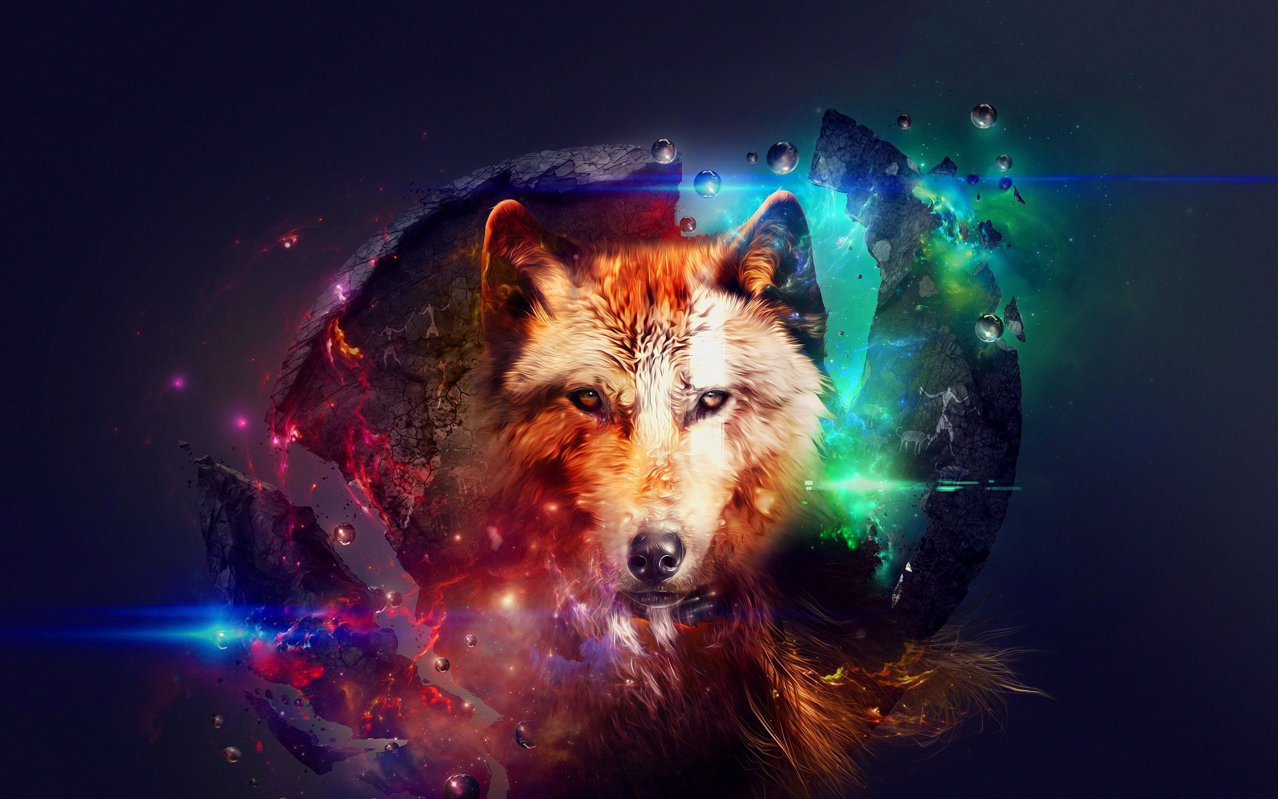 2560x1600 Galaxy Wolf Wallpaper - Top Free Galaxy Wolf Background on Wallpa...