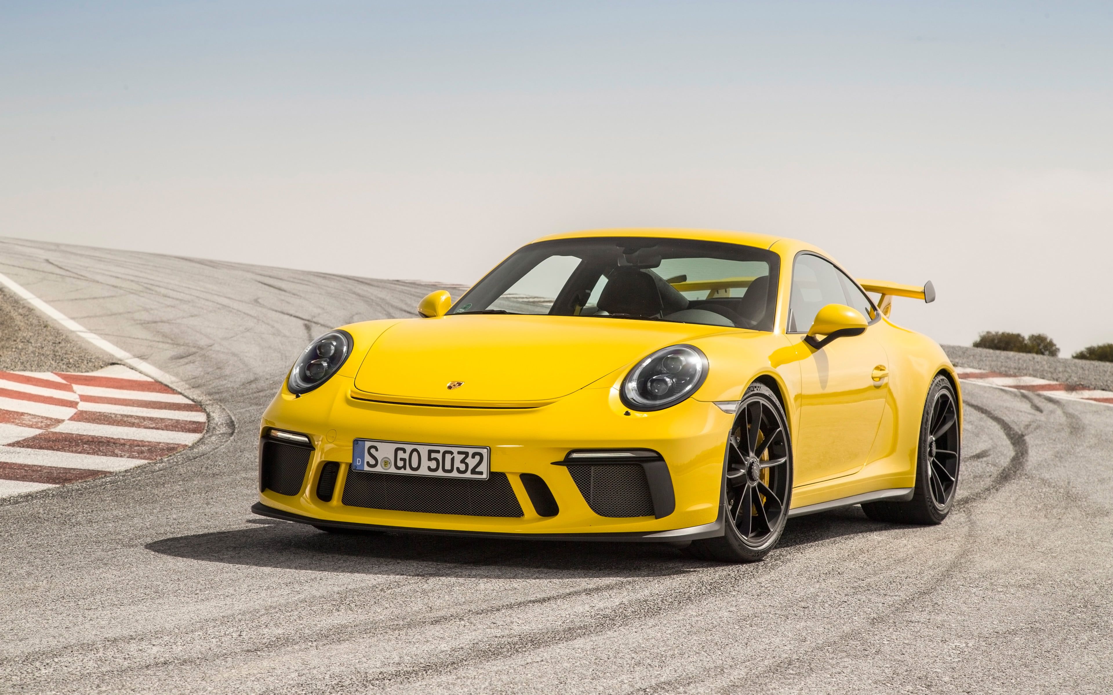 3840x2400 Yellow Porsche 911 on road at daytime HD wallpaper | Wallpaper Flare Wallpaper