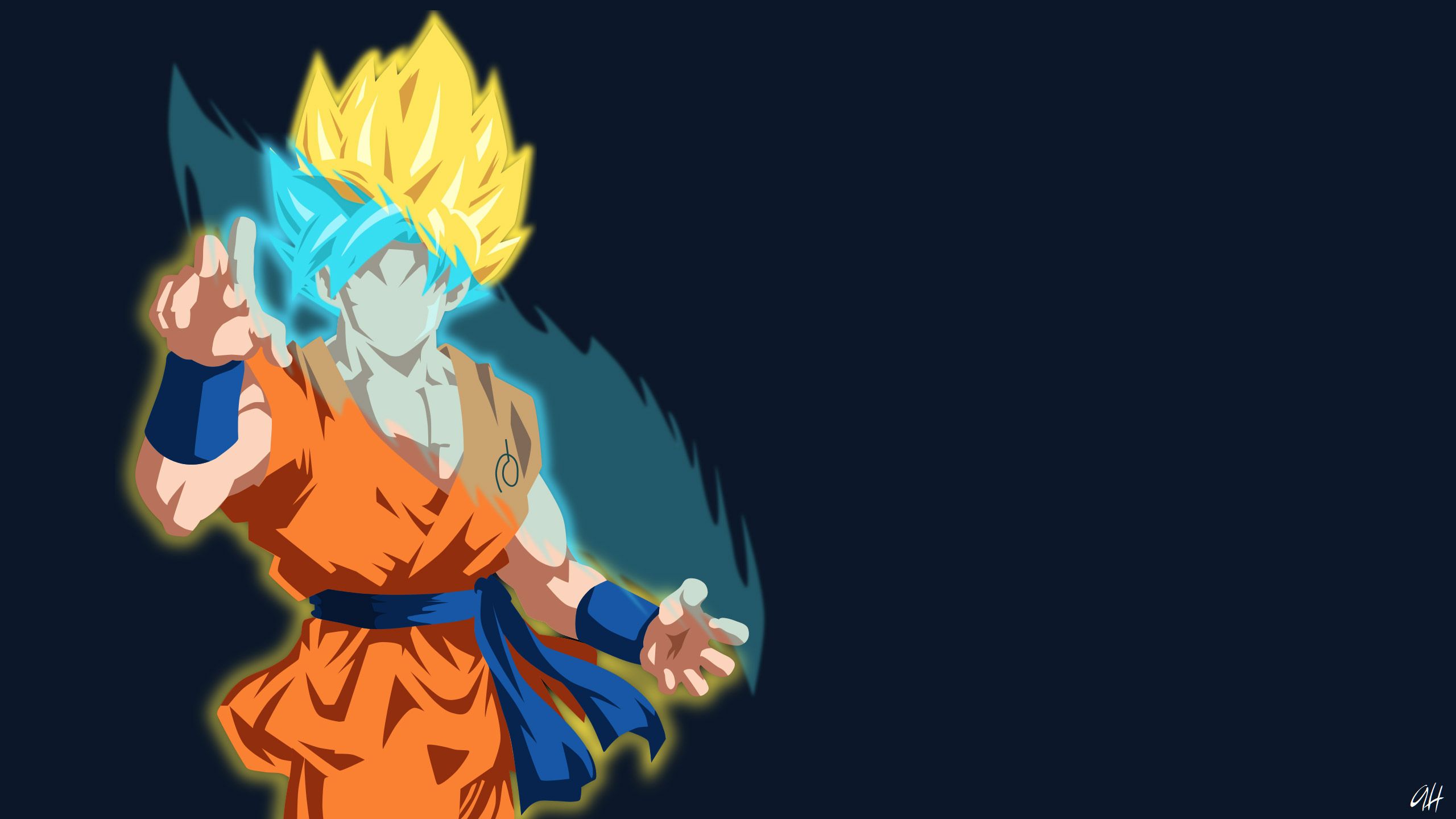2560x1440 Goku Minimalist, HD Anime, 4k Wallpaper, Image, Background on WallpaperBat