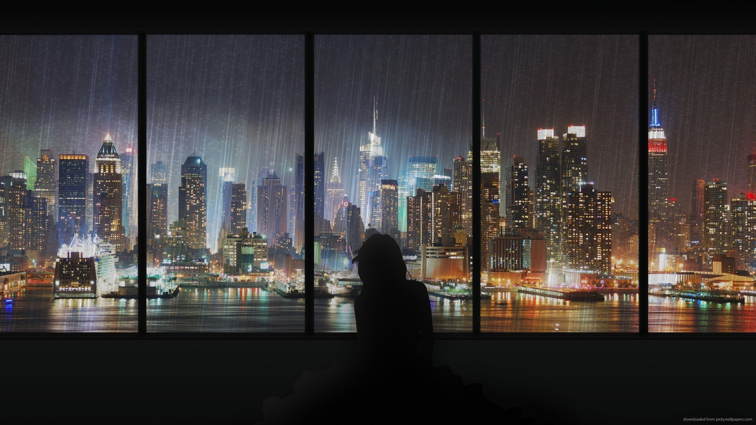 Rainy City At Night Wallpapers 4k Hd Rainy City At Night Backgrounds On Wallpaperbat