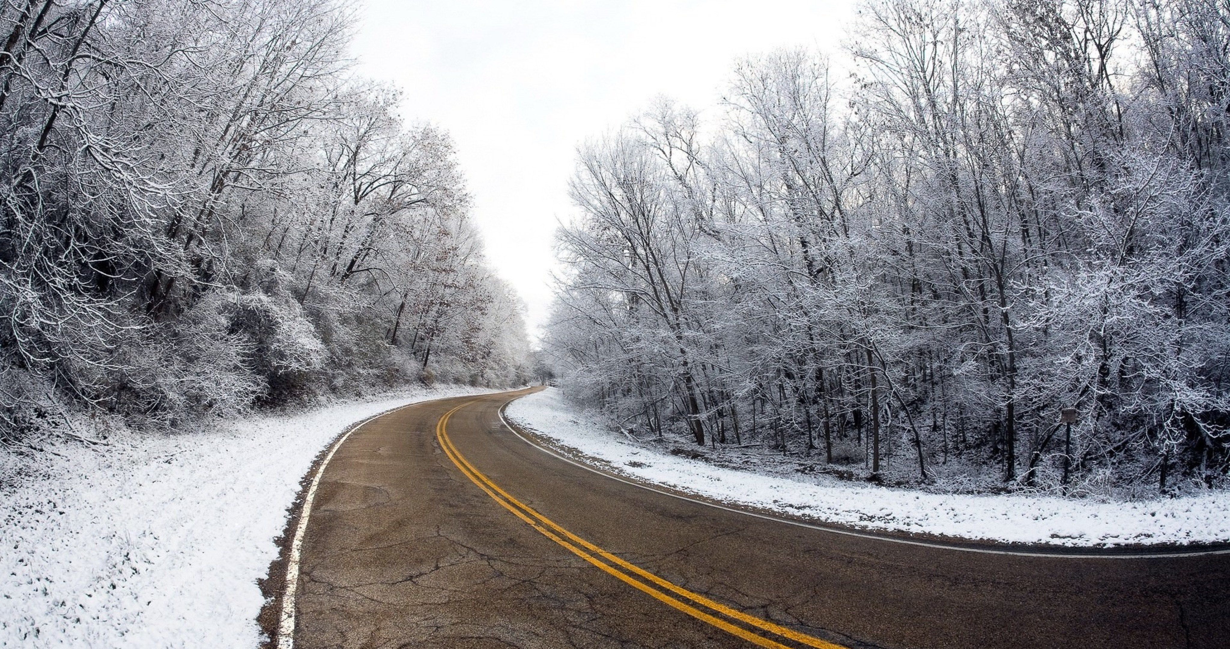 4096x2160 winter and road 4k ultra hd wallpaper | Winter road, Winter ... Wallpaper