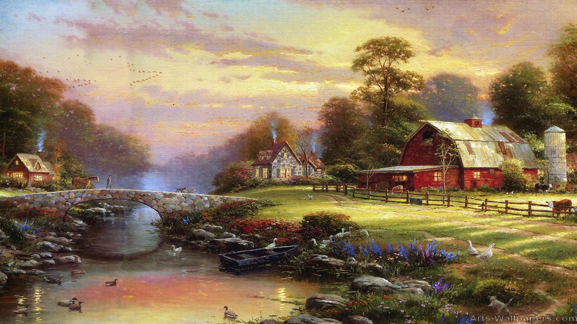 Oil Paintings Wallpapers 4k HD Oil Paintings Backgrounds On WallpaperBat   161861 Free Download Thomas Kinkade Paintings   Art   Oil 