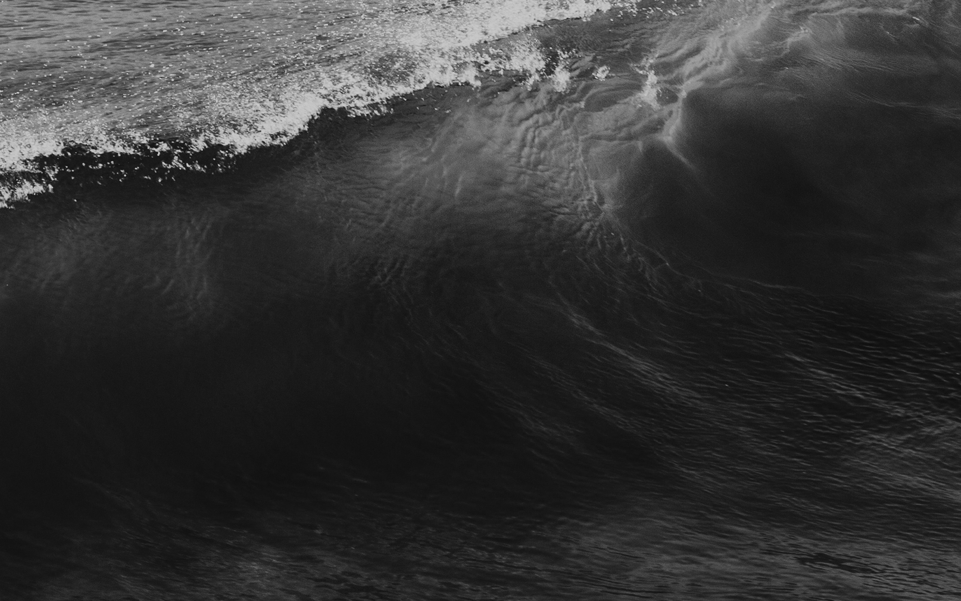 3840x2400 Wave Sea Ocean Summer Dark Bw Wallpaper.