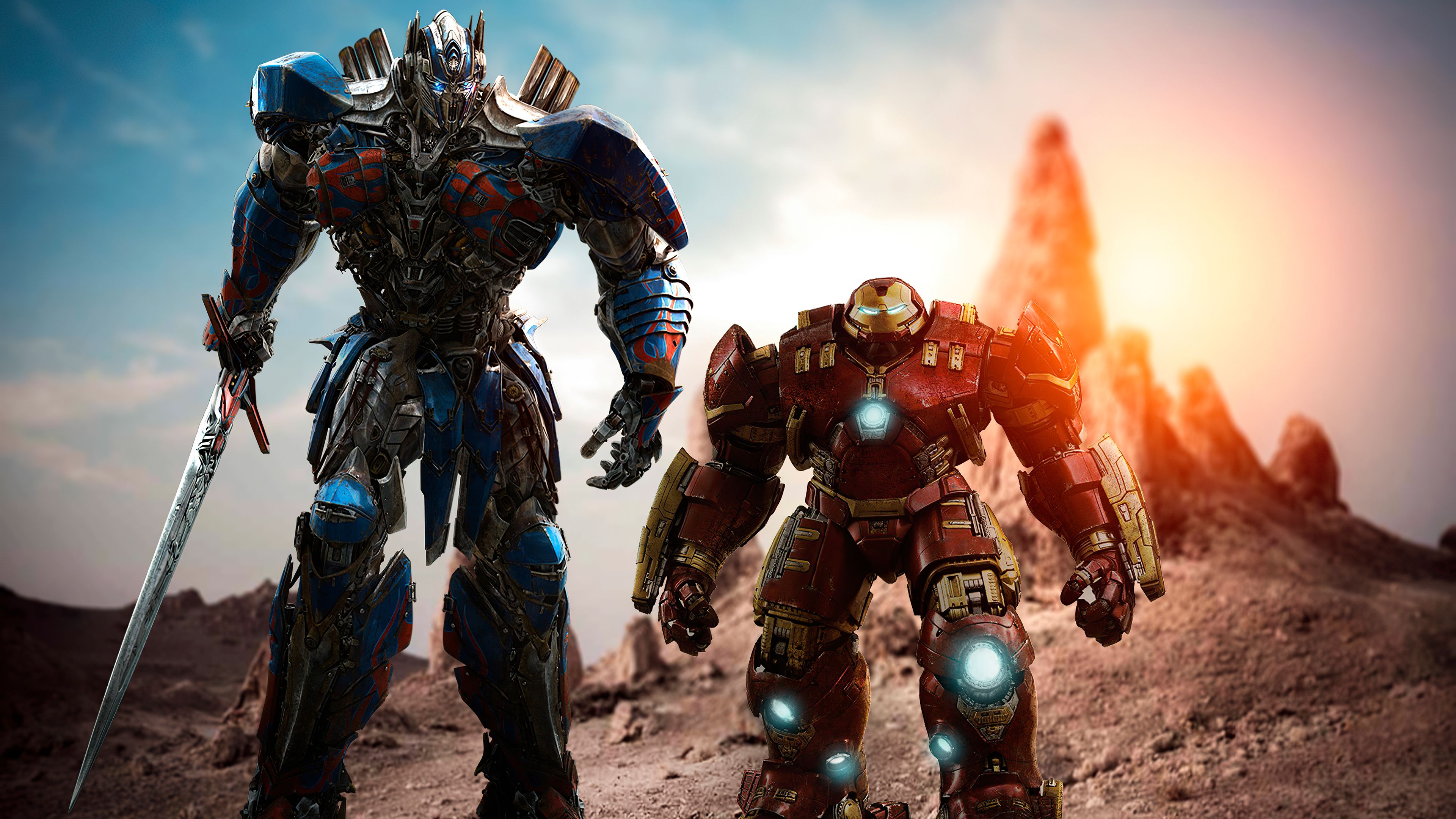 3840x2160 Optimus Prime And Hulk Buster 4k 4k HD 4k Wallpaper...