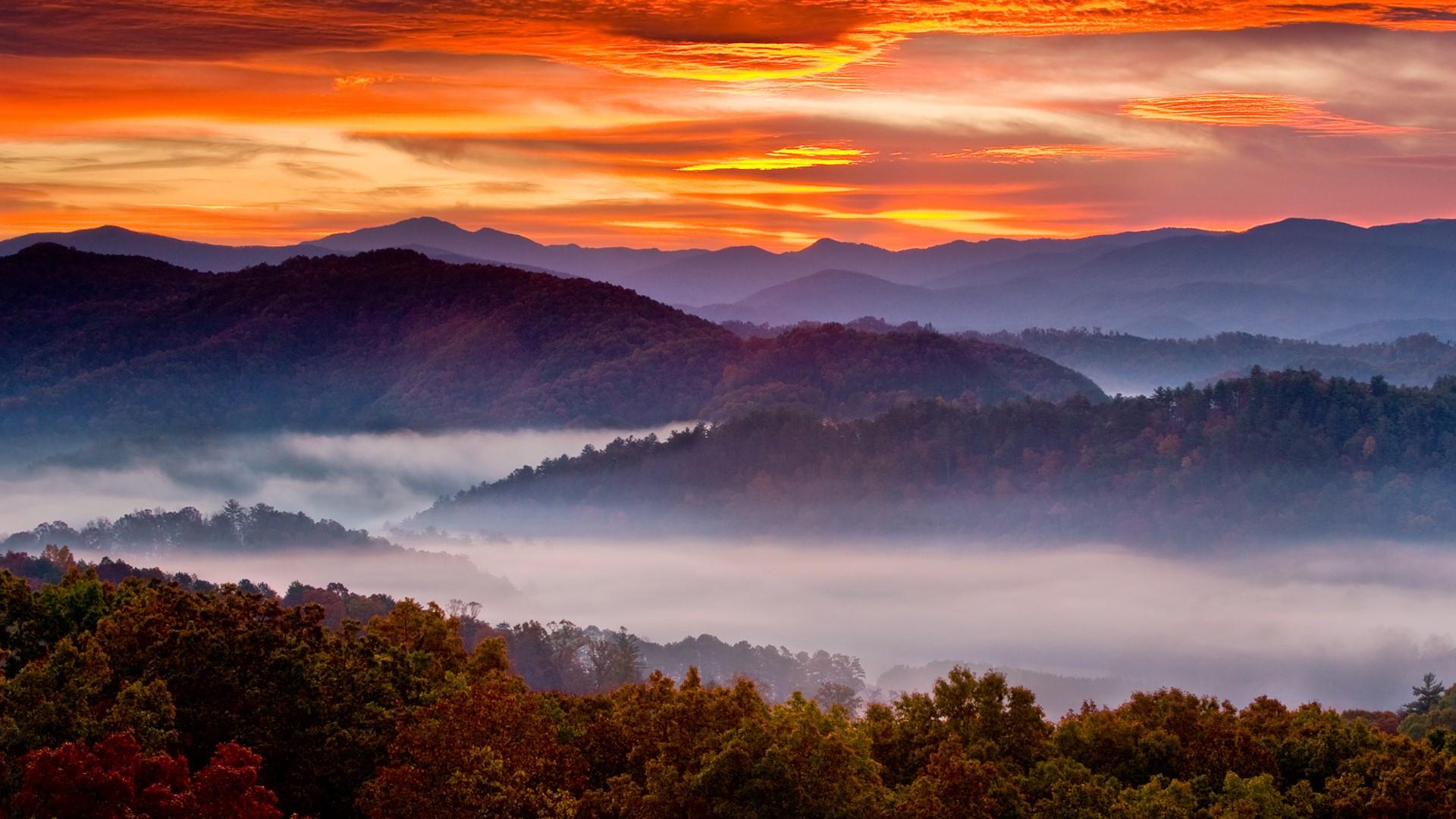 Smoky Mountain Sunrise Wallpapers - 4k, HD Smoky Mountain Sunrise ...