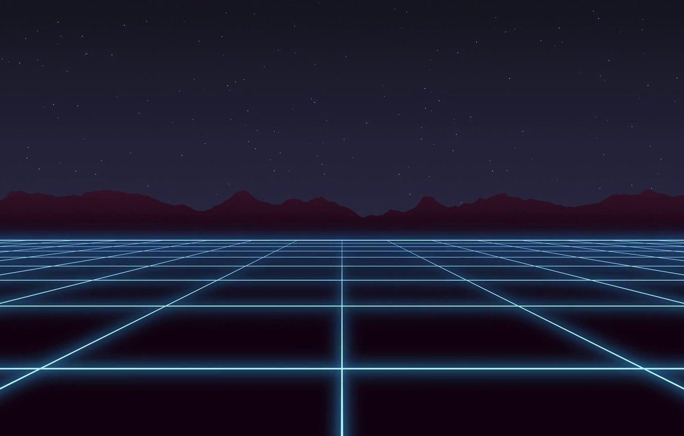 Neon Grid 80s горы