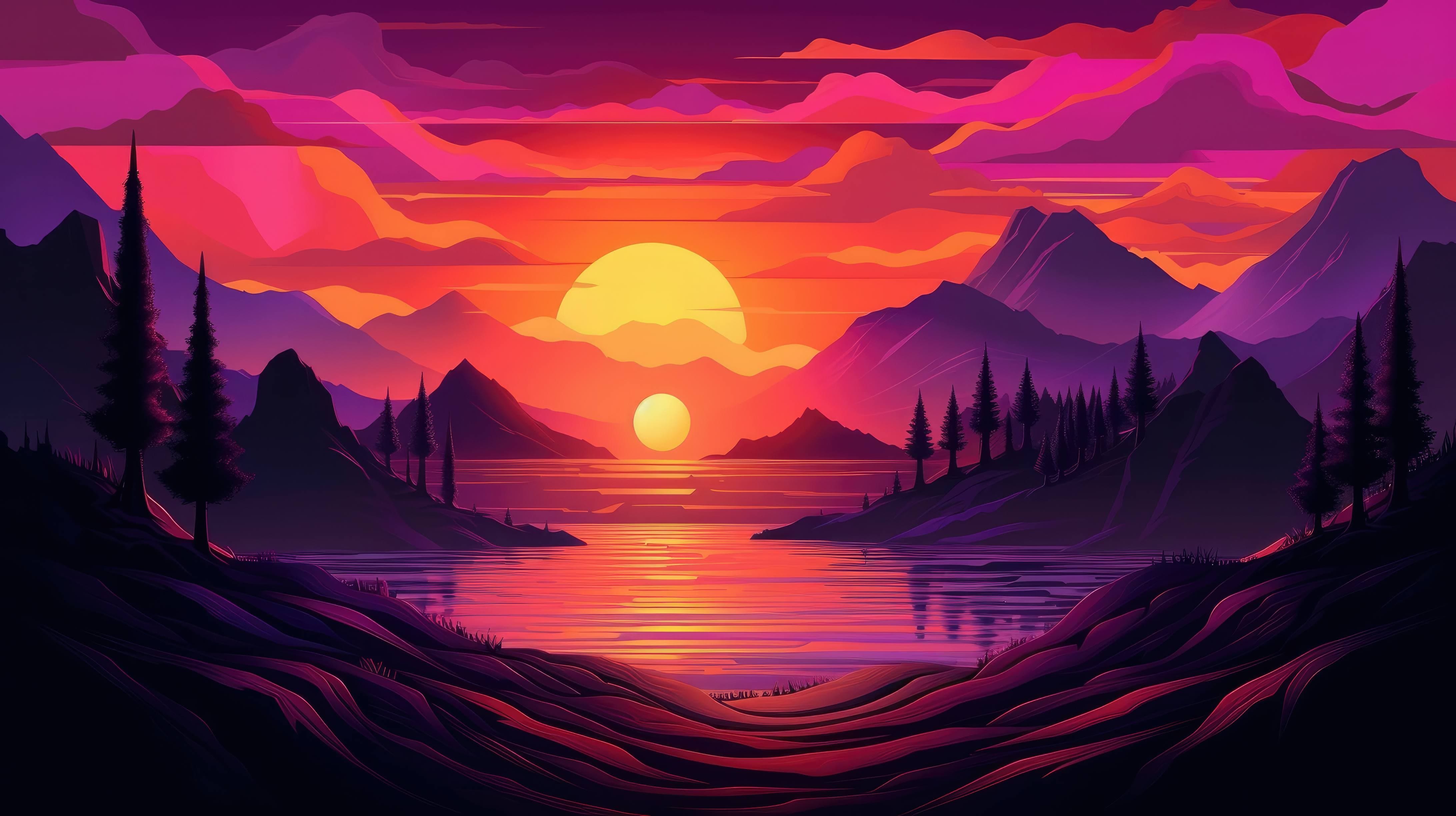 Cool Abstract Sunset 4K Wallpapers - 4k, HD Cool Abstract Sunset 4K