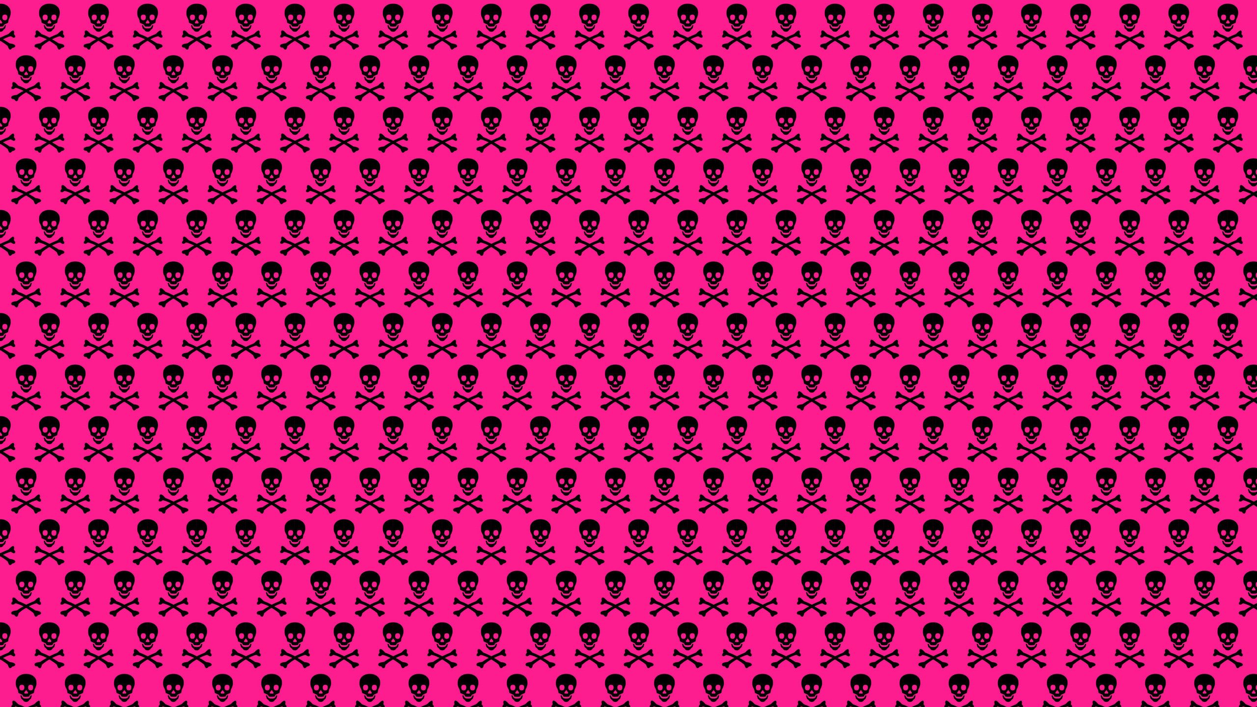 2560x1440 Pink Skull Wallpaper.
