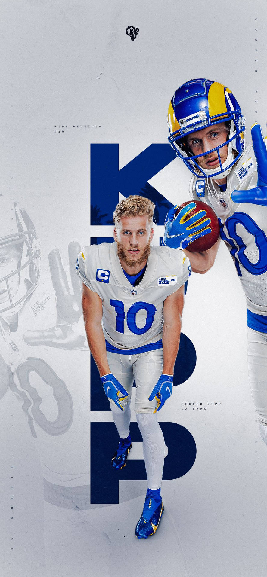 887x1920 Download Cooper Kupp NFL LA Rams Wide Receiver Photography Wallpaper |  Wallpapers.com Wallpaper