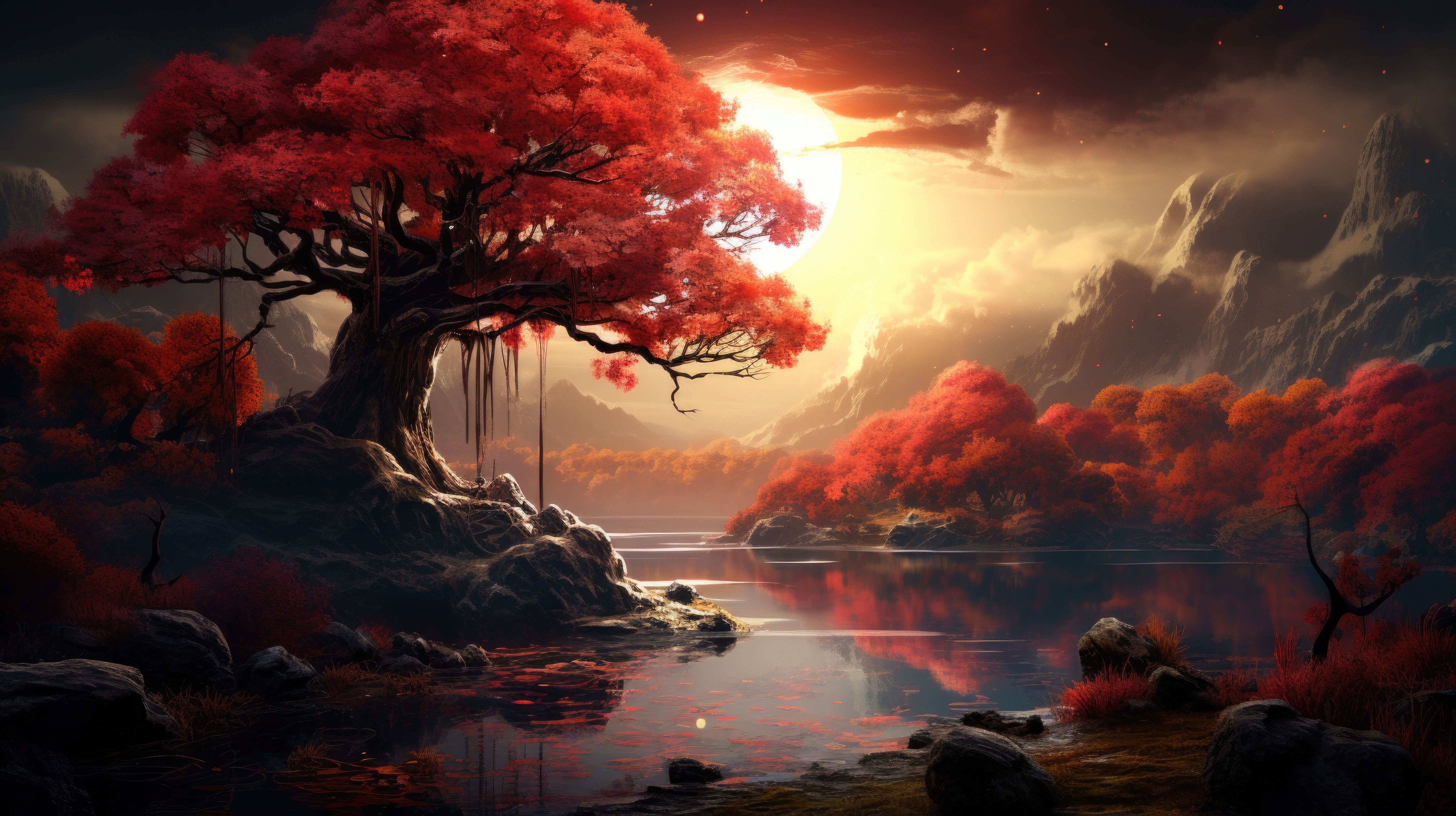 5824x3264 Abstract Fantasy Autumn Nature Scenery Wallpaper Free Stock Photo | picjumbo Wallpaper