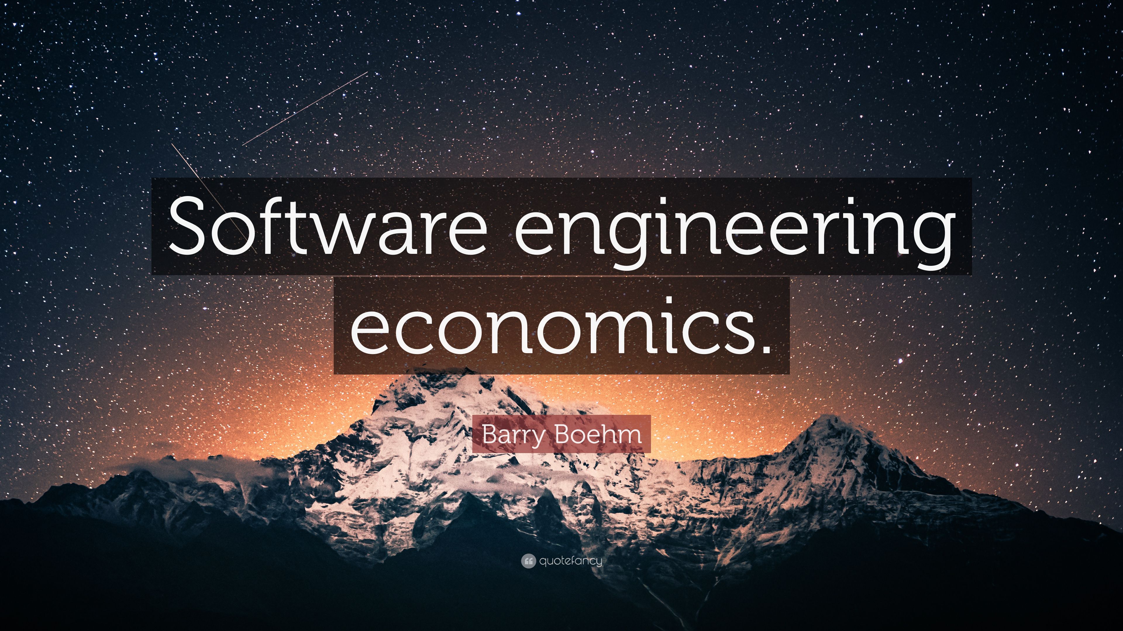 3840x2160 Barry Boehm Quote: "Software engineering economics." 
