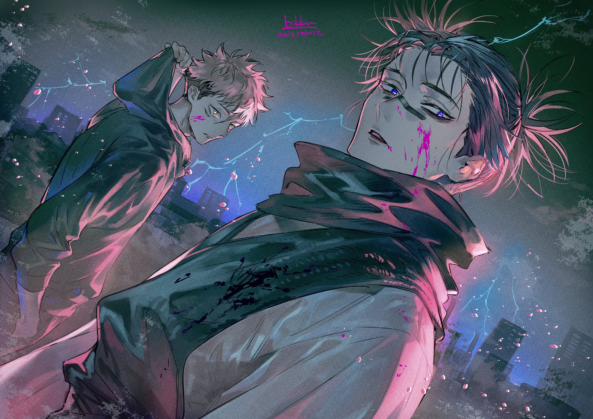 2048x1448 itadori yuuji and choso (jujutsu kaisen) drawn by bikkusama | Danbooru Wallpaper