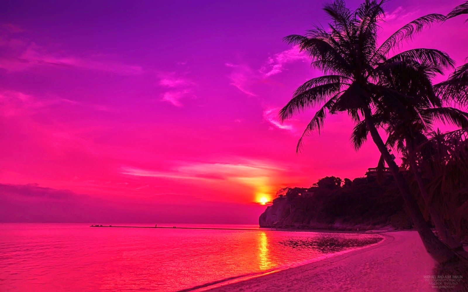 Purple Sunset Hawaii Beach Wallpapers 4k Hd Purple Sunset Hawaii Beach Backgrounds On Wallpaperbat